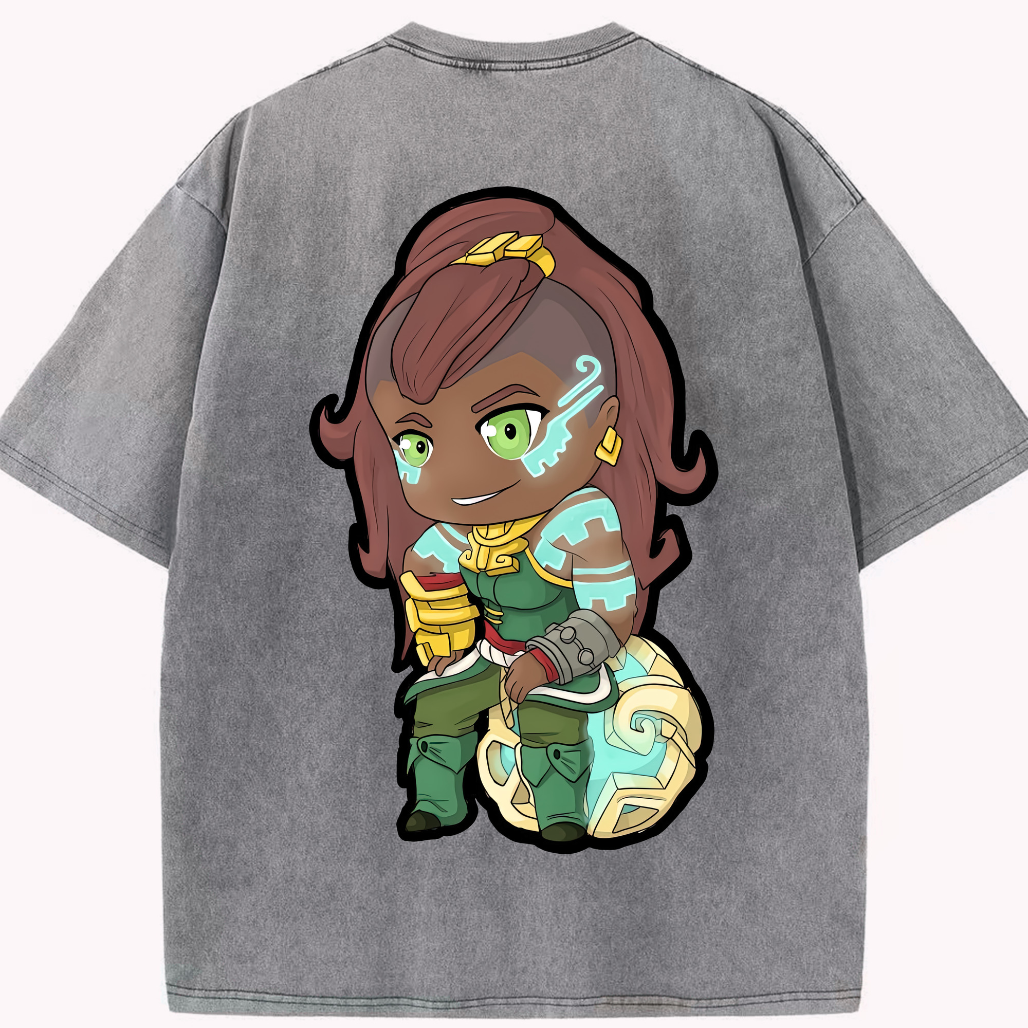 リーグ・オブ・レジェンド League of Legends LOL 綿100% ヴィンテージ風 半袖Tシャツ（背面プリント）