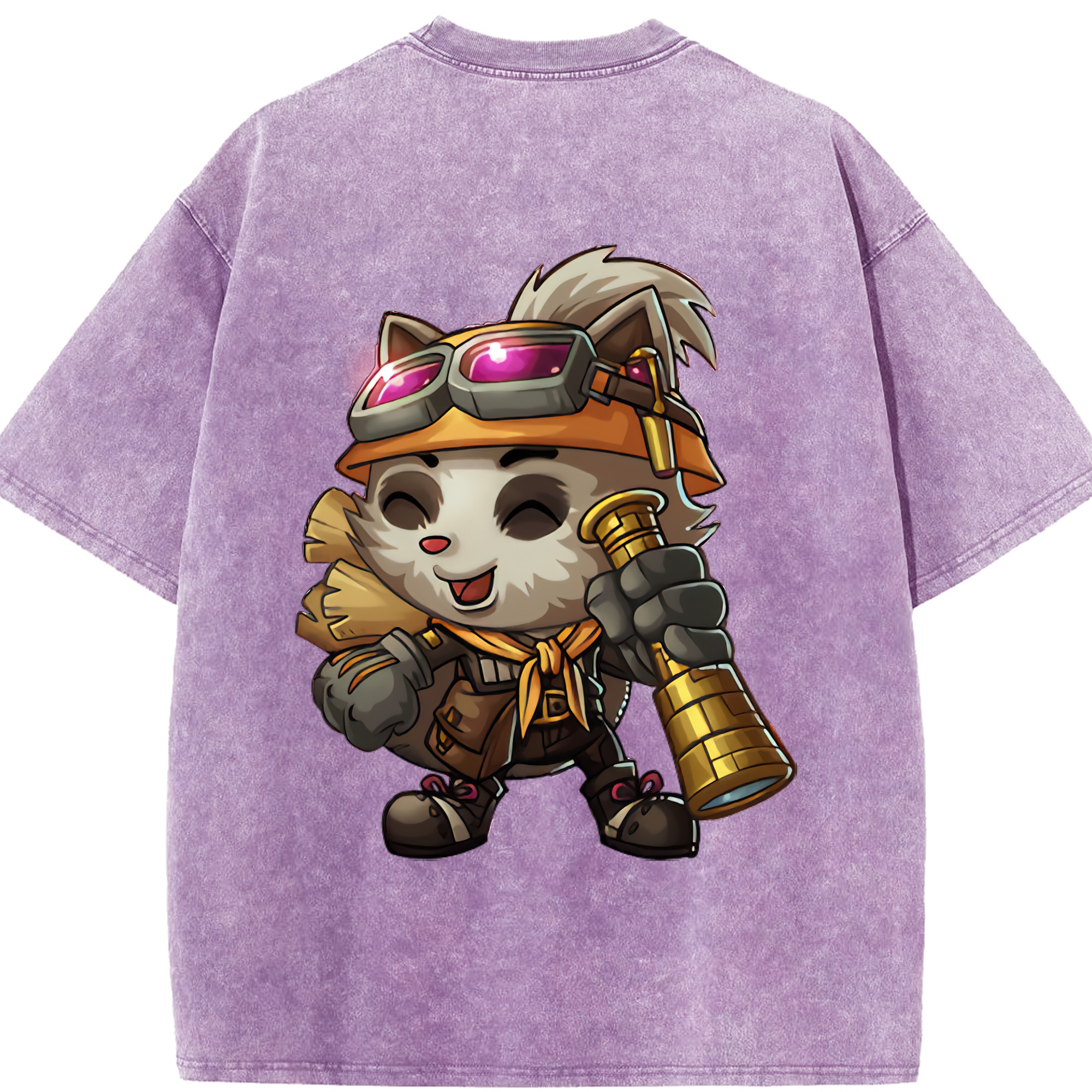 リーグ・オブ・レジェンド League of Legends LOL 綿100% ヴィンテージ風 半袖Tシャツ（背面プリント）