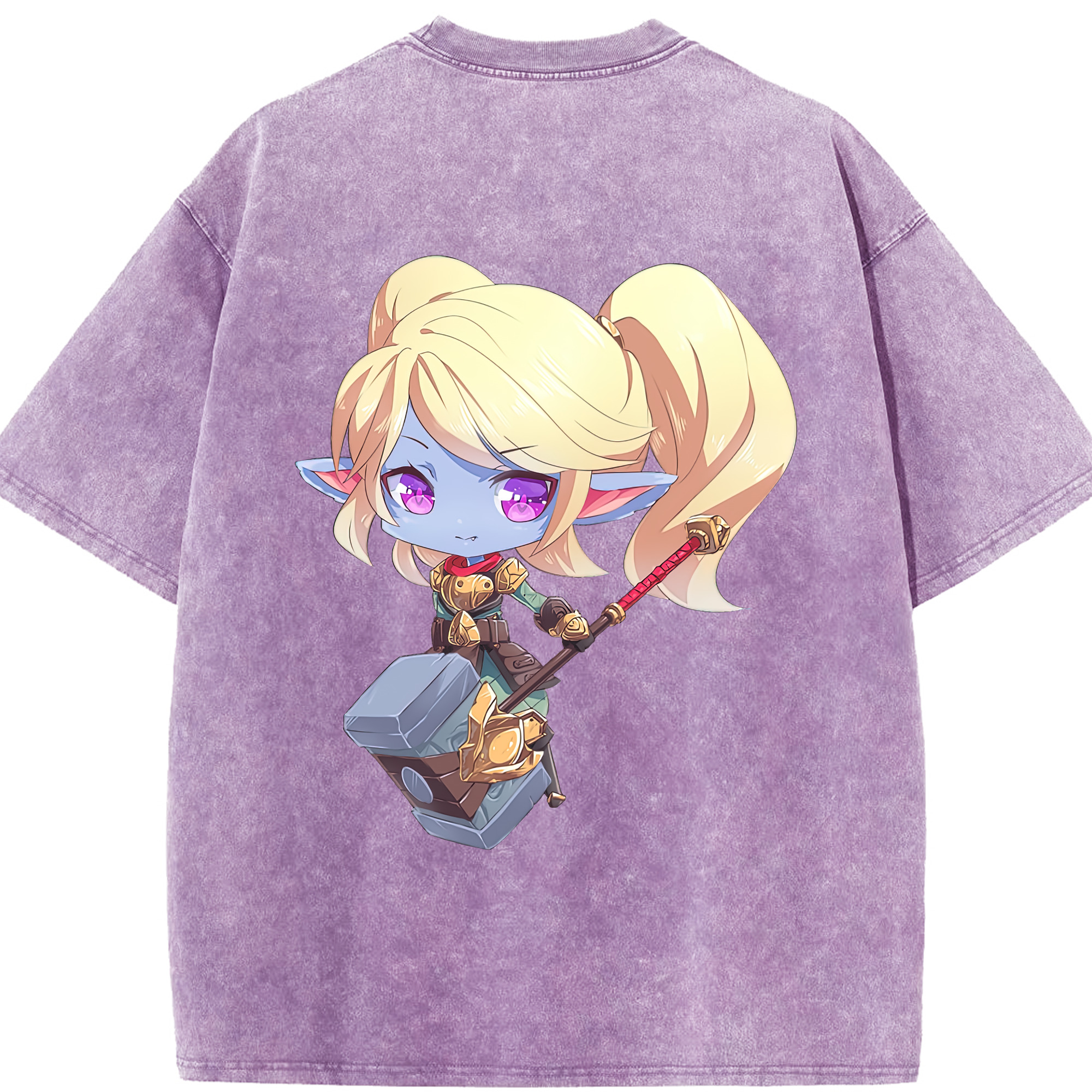 リーグ・オブ・レジェンド League of Legends LOL 綿100% ヴィンテージ風 半袖Tシャツ（背面プリント）