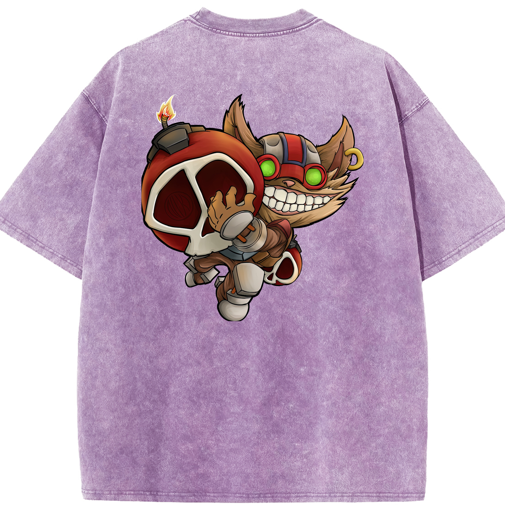 リーグ・オブ・レジェンド League of Legends LOL 綿100% ヴィンテージ風 半袖Tシャツ（背面プリント）