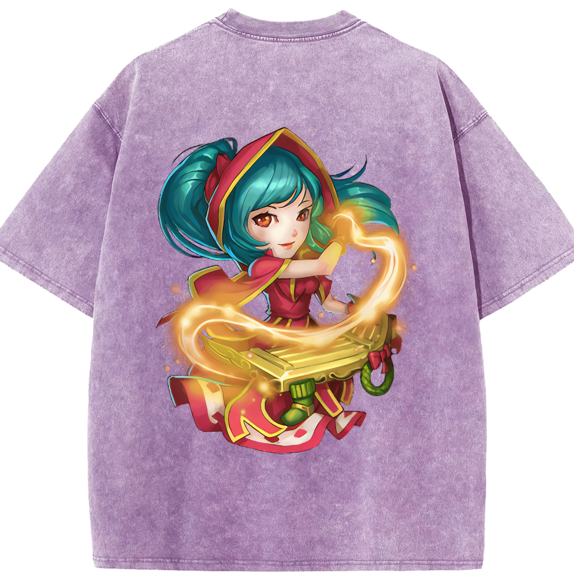 リーグ・オブ・レジェンド League of Legends LOL 綿100% ヴィンテージ風 半袖Tシャツ（背面プリント）