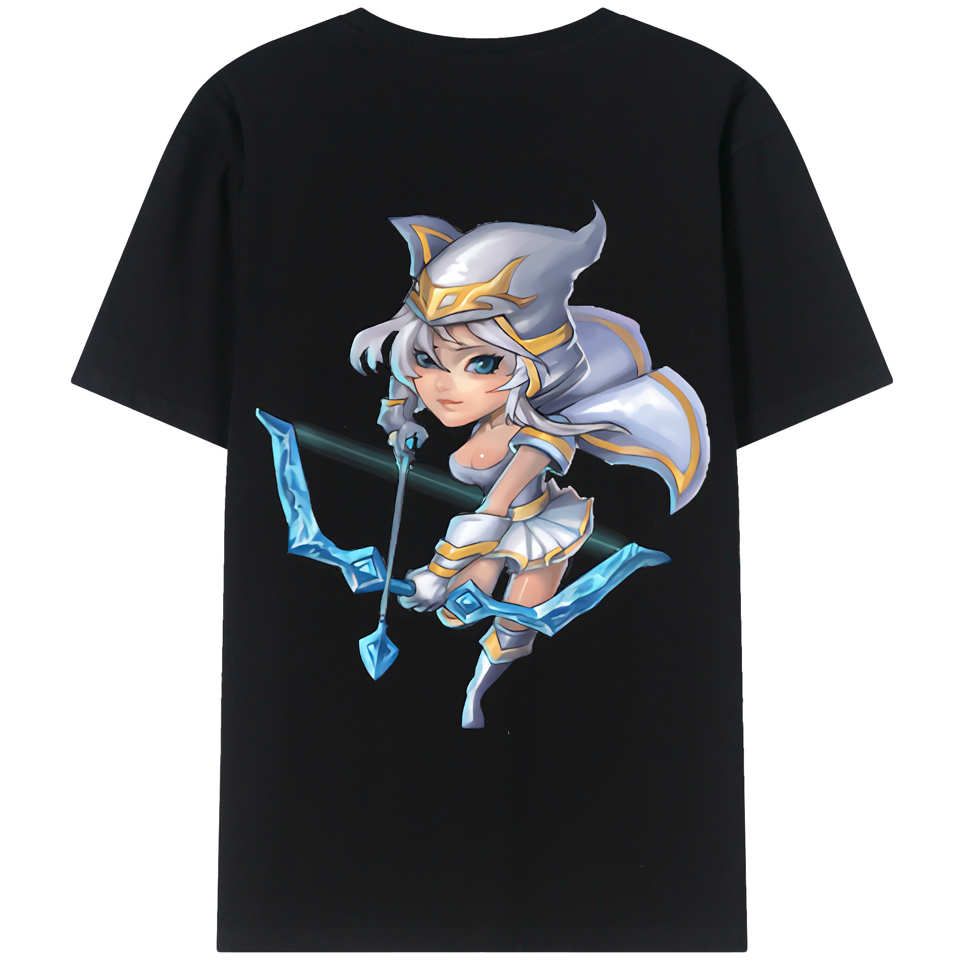 （画像用） リーグ・オブ・レジェンド League of Legends LOL 綿100％ メンズ半袖Tシャツ（バックプリント） 通気性