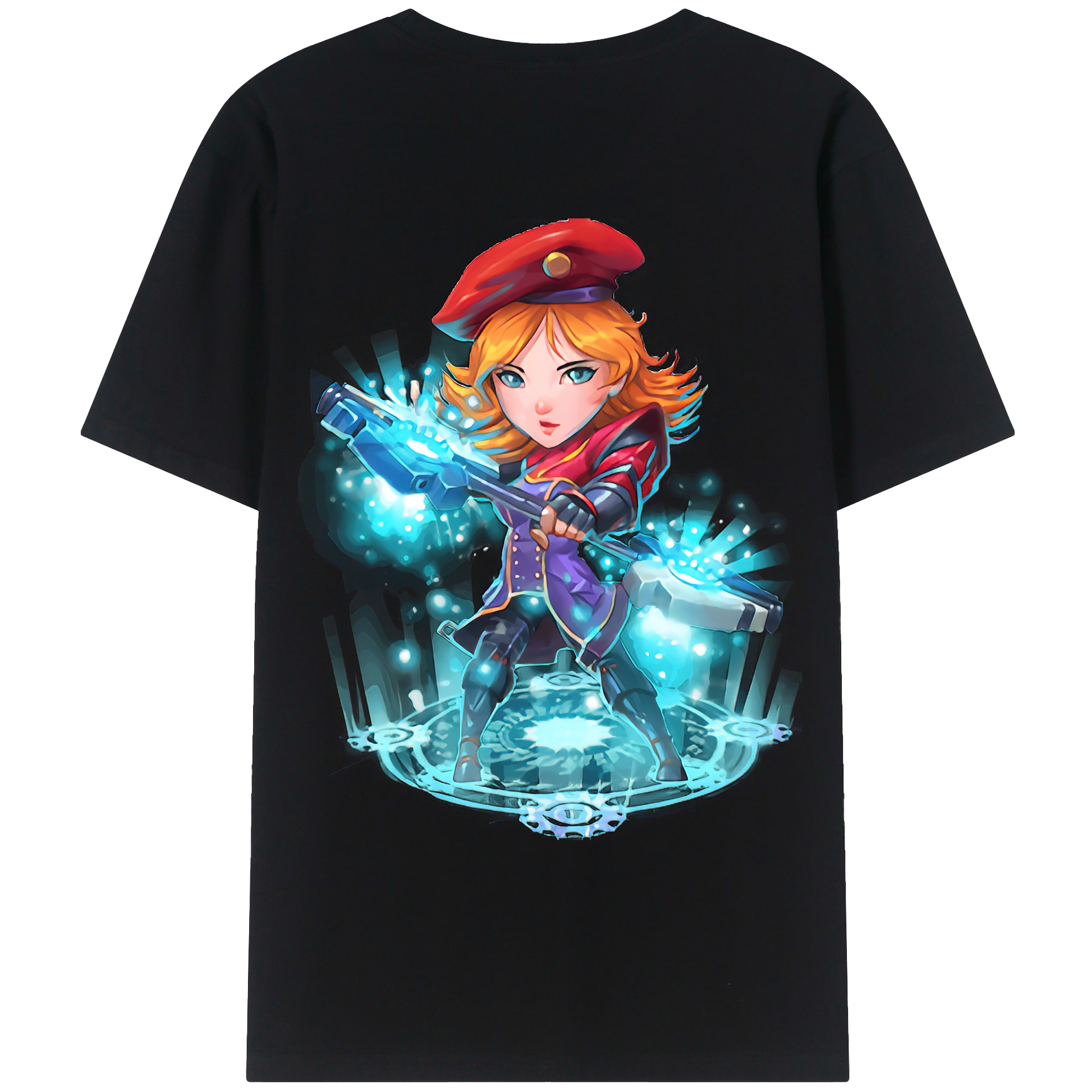 （画像用） リーグ・オブ・レジェンド League of Legends LOL 綿100％ メンズ半袖Tシャツ（バックプリント） 通気性