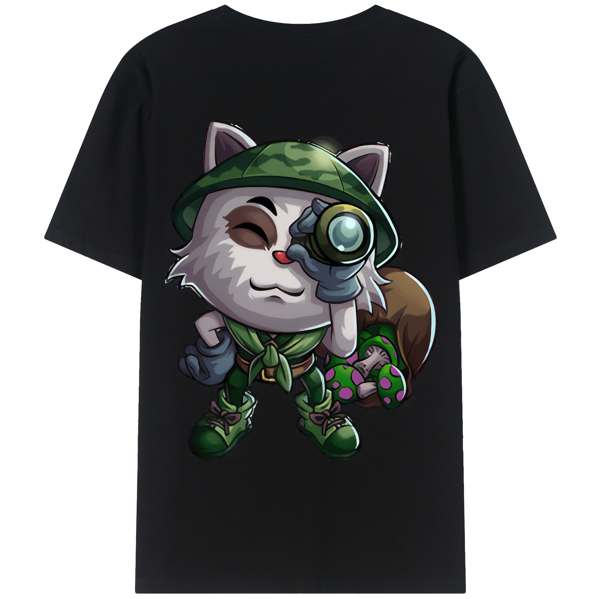 （画像用） リーグ・オブ・レジェンド League of Legends LOL 綿100％ メンズ半袖Tシャツ（バックプリント） 通気性