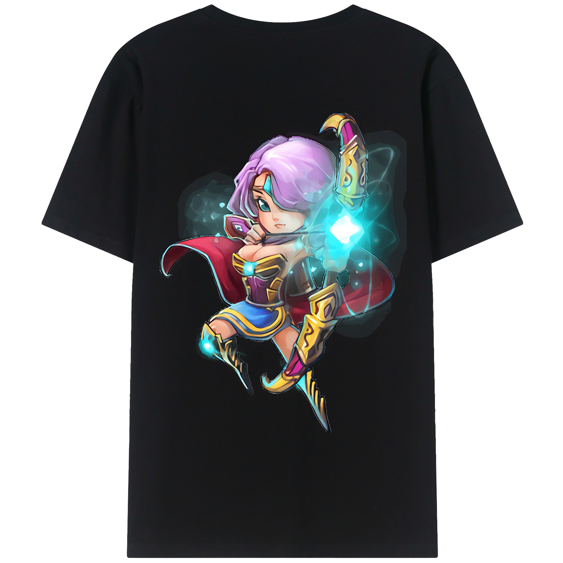 （画像用） リーグ・オブ・レジェンド League of Legends LOL 綿100％ メンズ半袖Tシャツ（バックプリント） 通気性