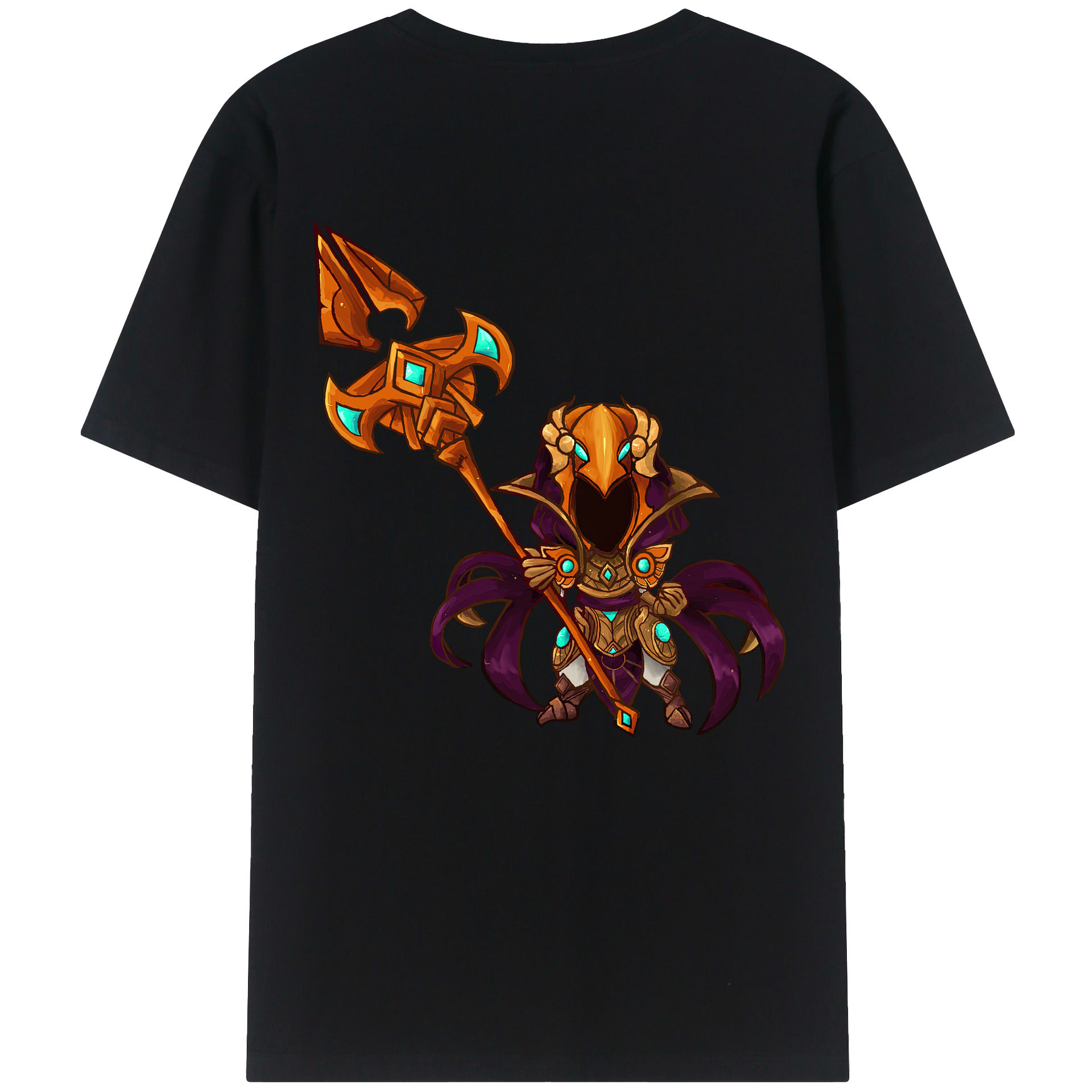 （画像用） リーグ・オブ・レジェンド League of Legends LOL 綿100％ メンズ半袖Tシャツ（バックプリント） 通気性