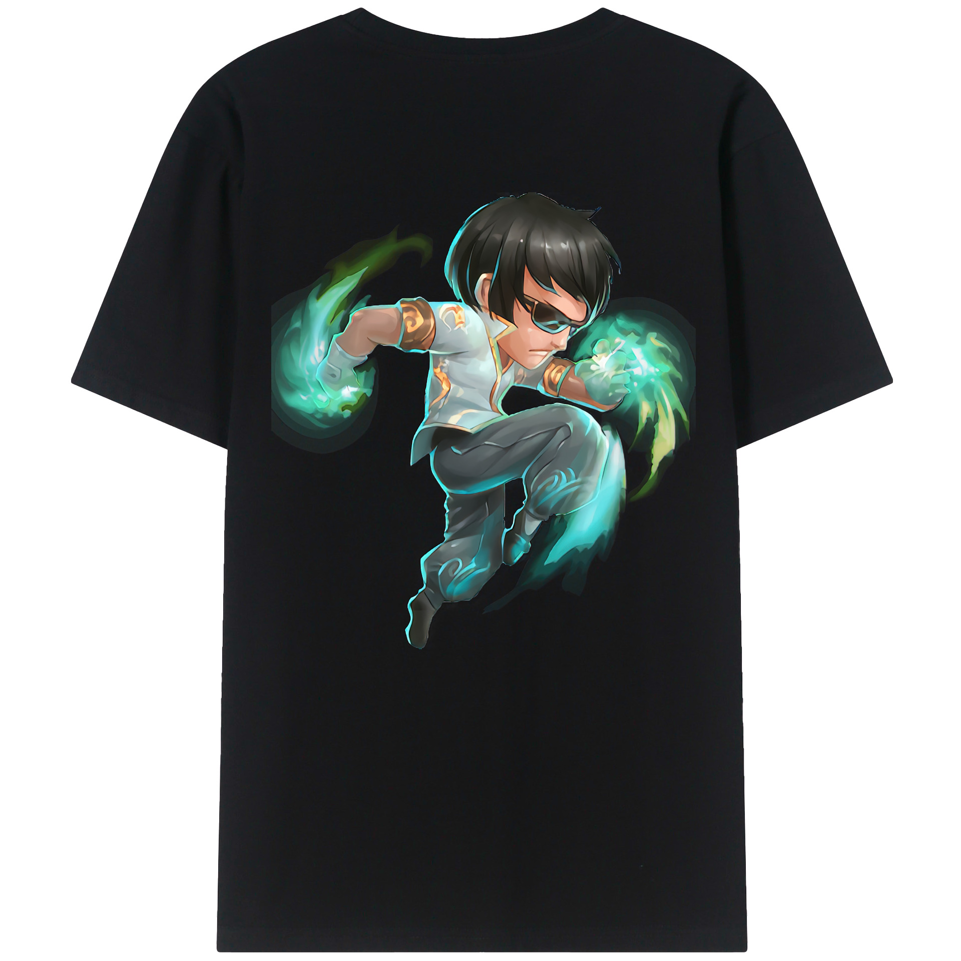 （画像用） リーグ・オブ・レジェンド League of Legends LOL 綿100％ メンズ半袖Tシャツ（バックプリント） 通気性