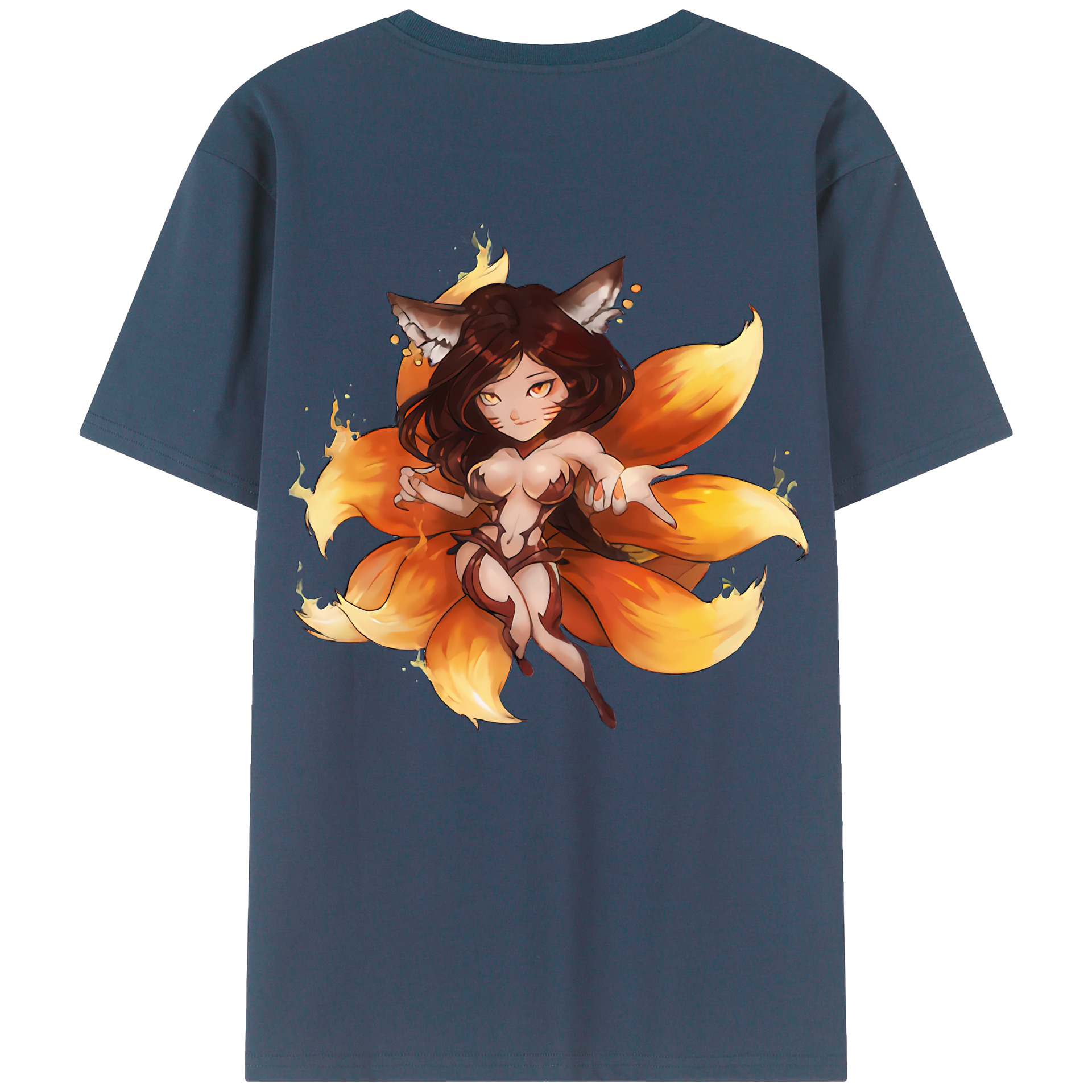 （画像用） リーグ・オブ・レジェンド League of Legends LOL 綿100％ メンズ半袖Tシャツ（バックプリント） 通気性