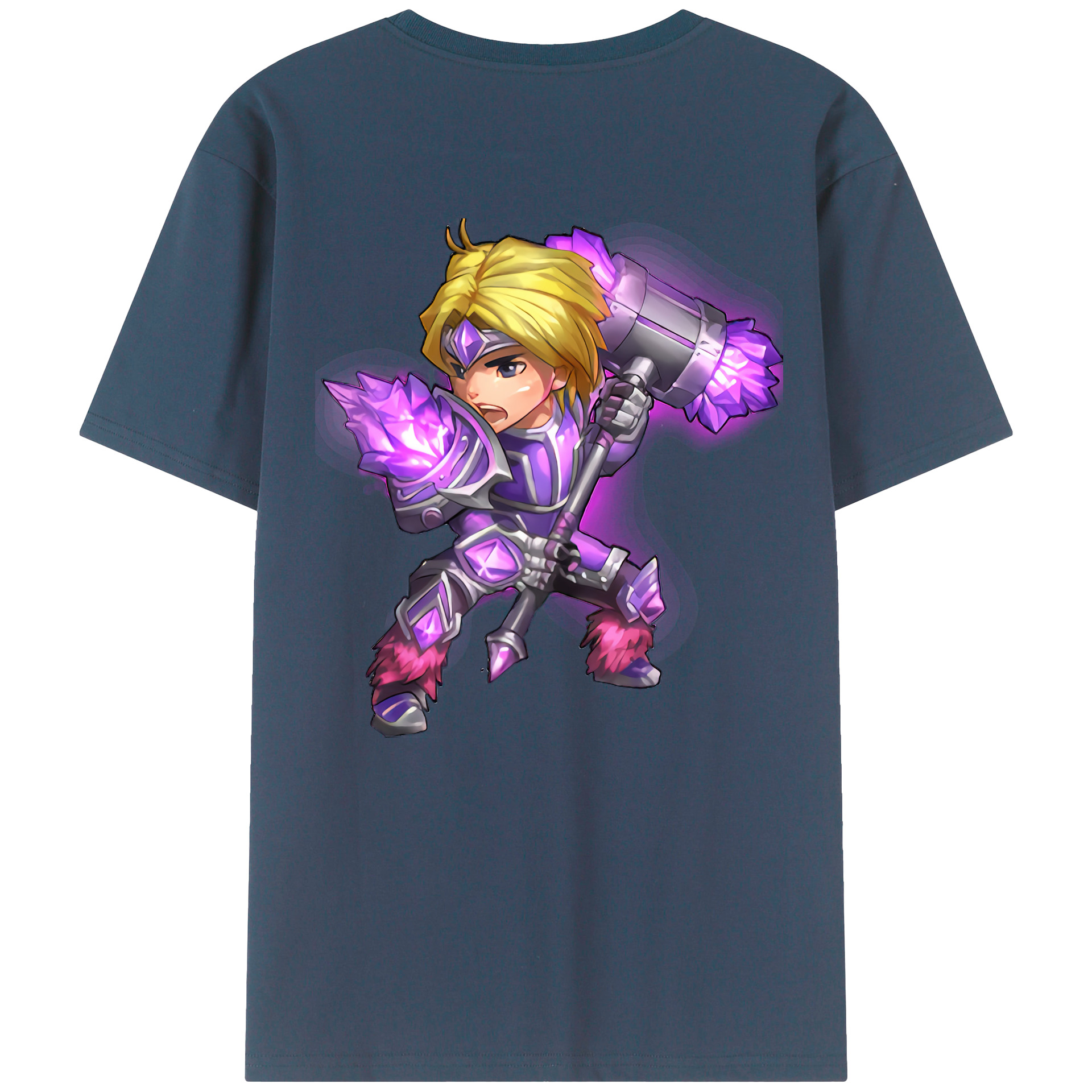 （画像用） リーグ・オブ・レジェンド League of Legends LOL 綿100％ メンズ半袖Tシャツ（バックプリント） 通気性