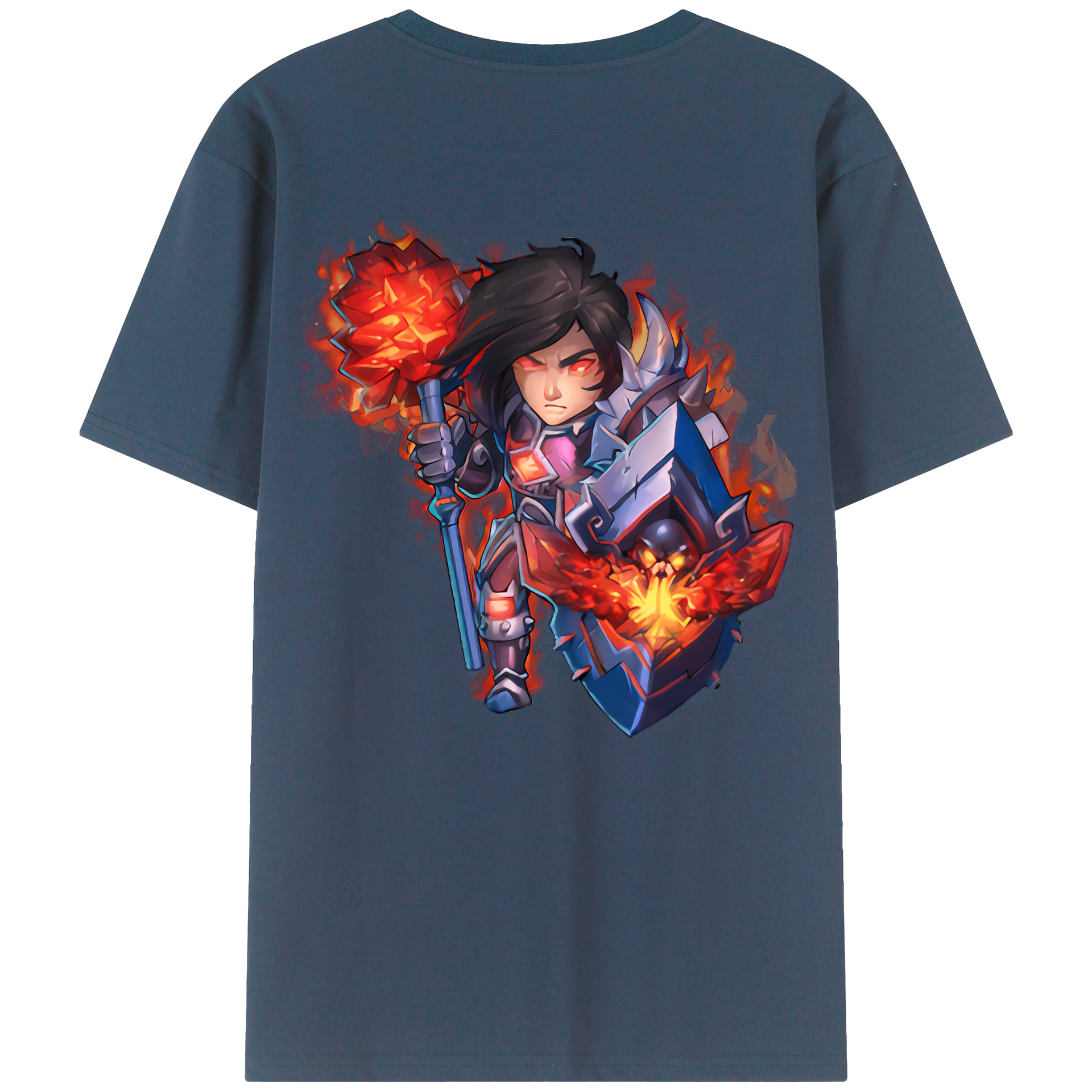 （画像用） リーグ・オブ・レジェンド League of Legends LOL 綿100％ メンズ半袖Tシャツ（バックプリント） 通気性