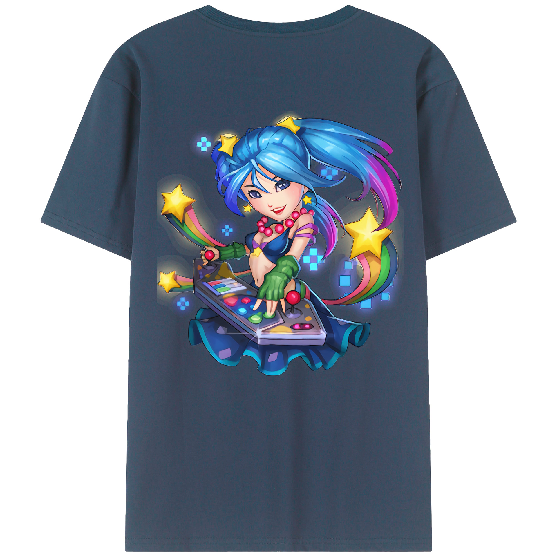 （画像用） リーグ・オブ・レジェンド League of Legends LOL 綿100％ メンズ半袖Tシャツ（バックプリント） 通気性