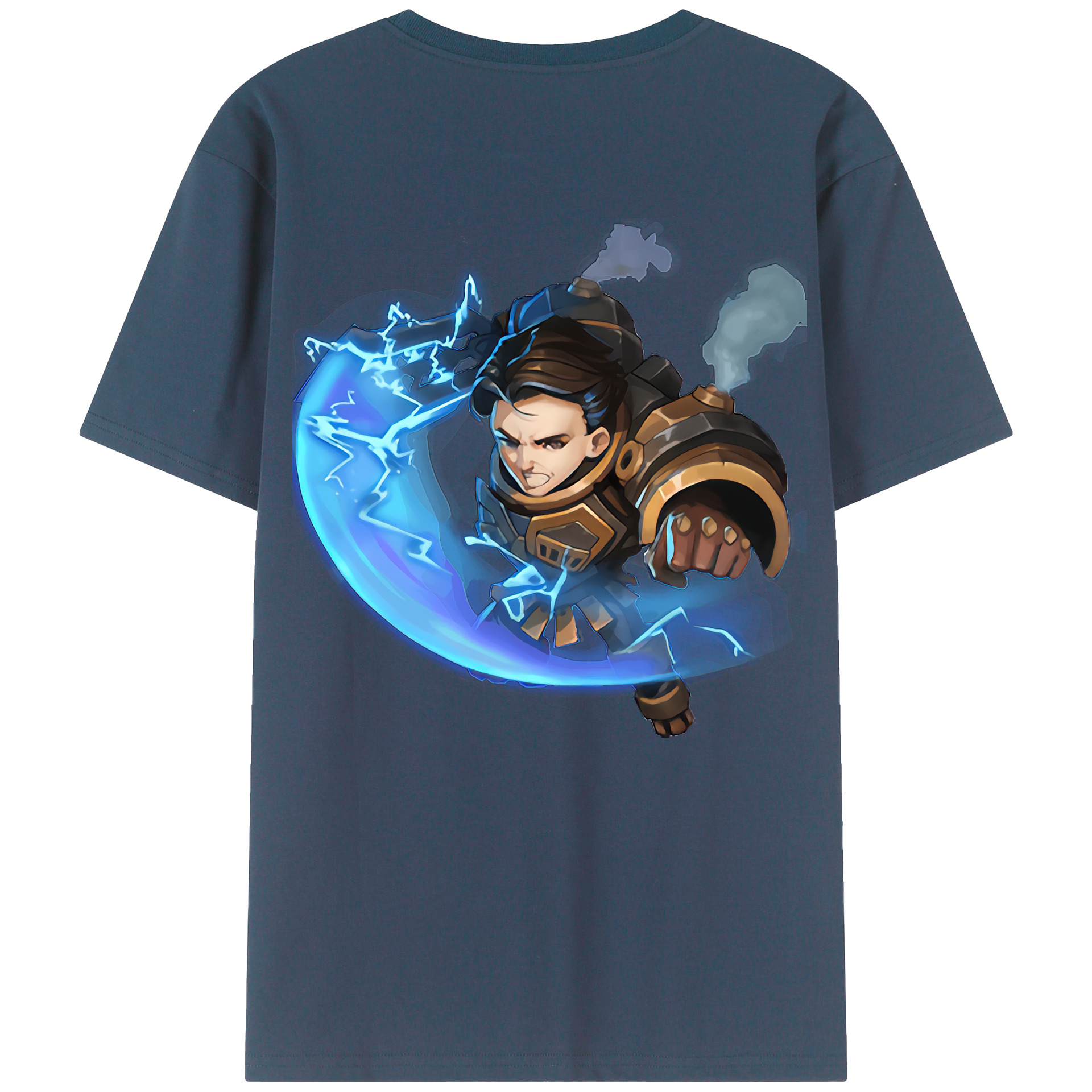 （画像用） リーグ・オブ・レジェンド League of Legends LOL 綿100％ メンズ半袖Tシャツ（バックプリント） 通気性