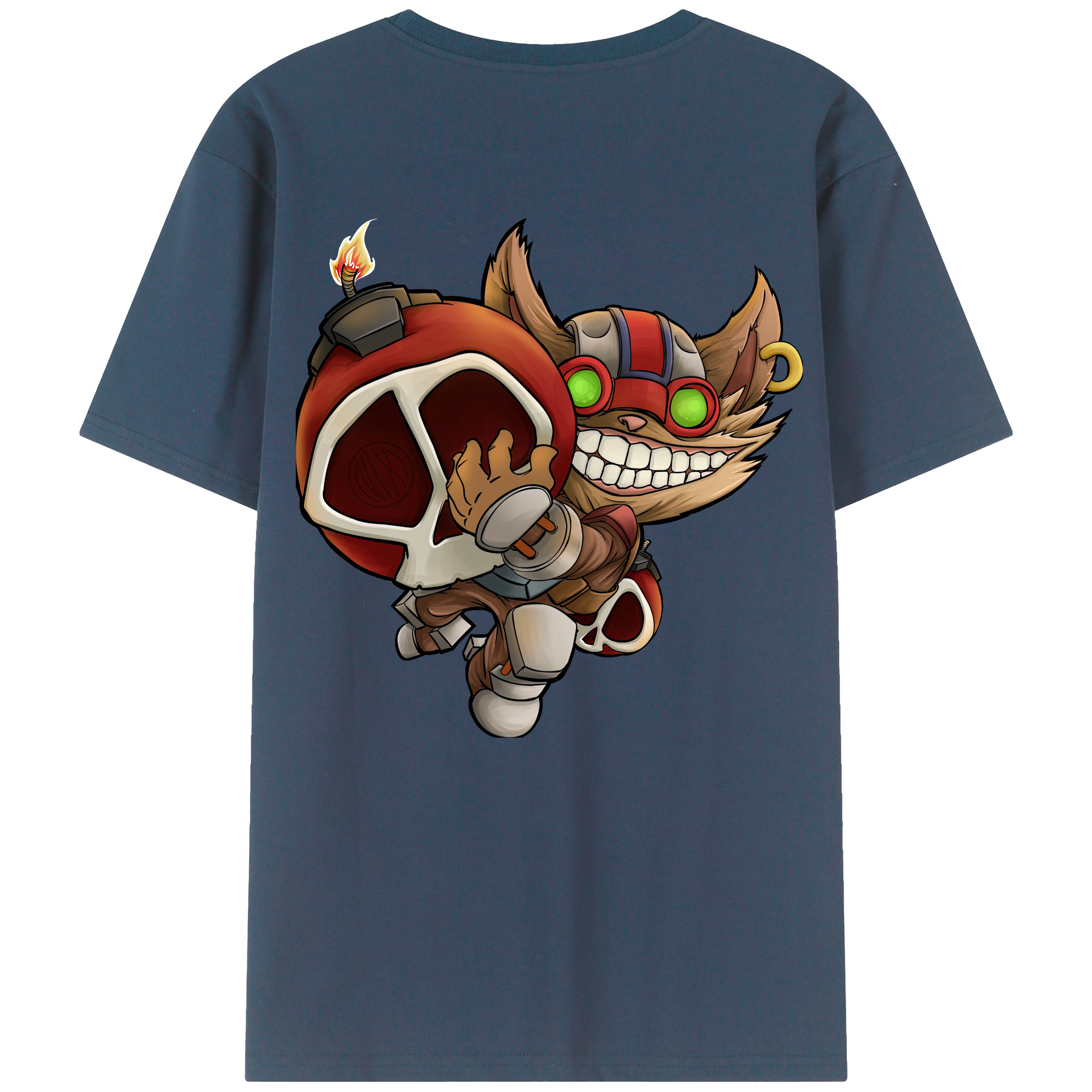 （画像用） リーグ・オブ・レジェンド League of Legends LOL 綿100％ メンズ半袖Tシャツ（バックプリント） 通気性