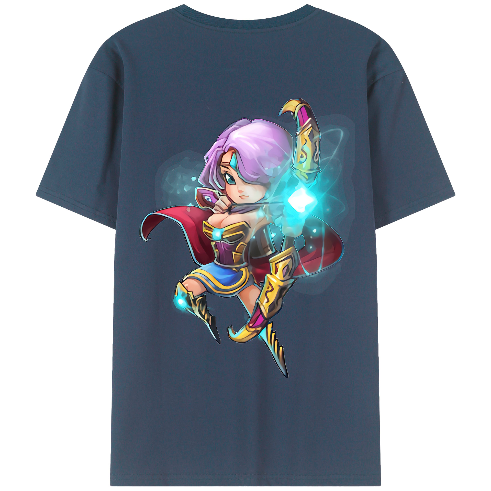（画像用） リーグ・オブ・レジェンド League of Legends LOL 綿100％ メンズ半袖Tシャツ（バックプリント） 通気性
