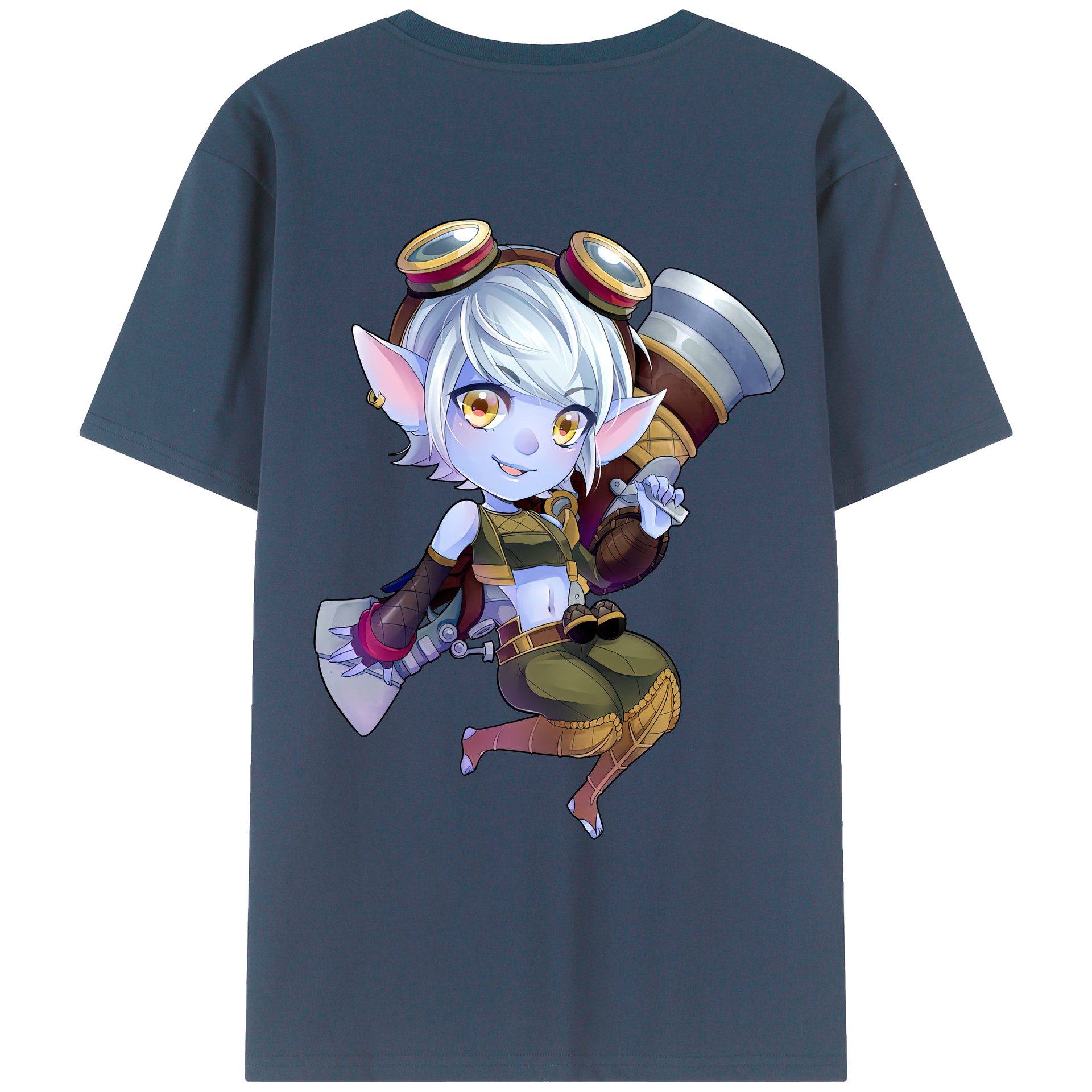 （画像用） リーグ・オブ・レジェンド League of Legends LOL 綿100％ メンズ半袖Tシャツ（バックプリント） 通気性