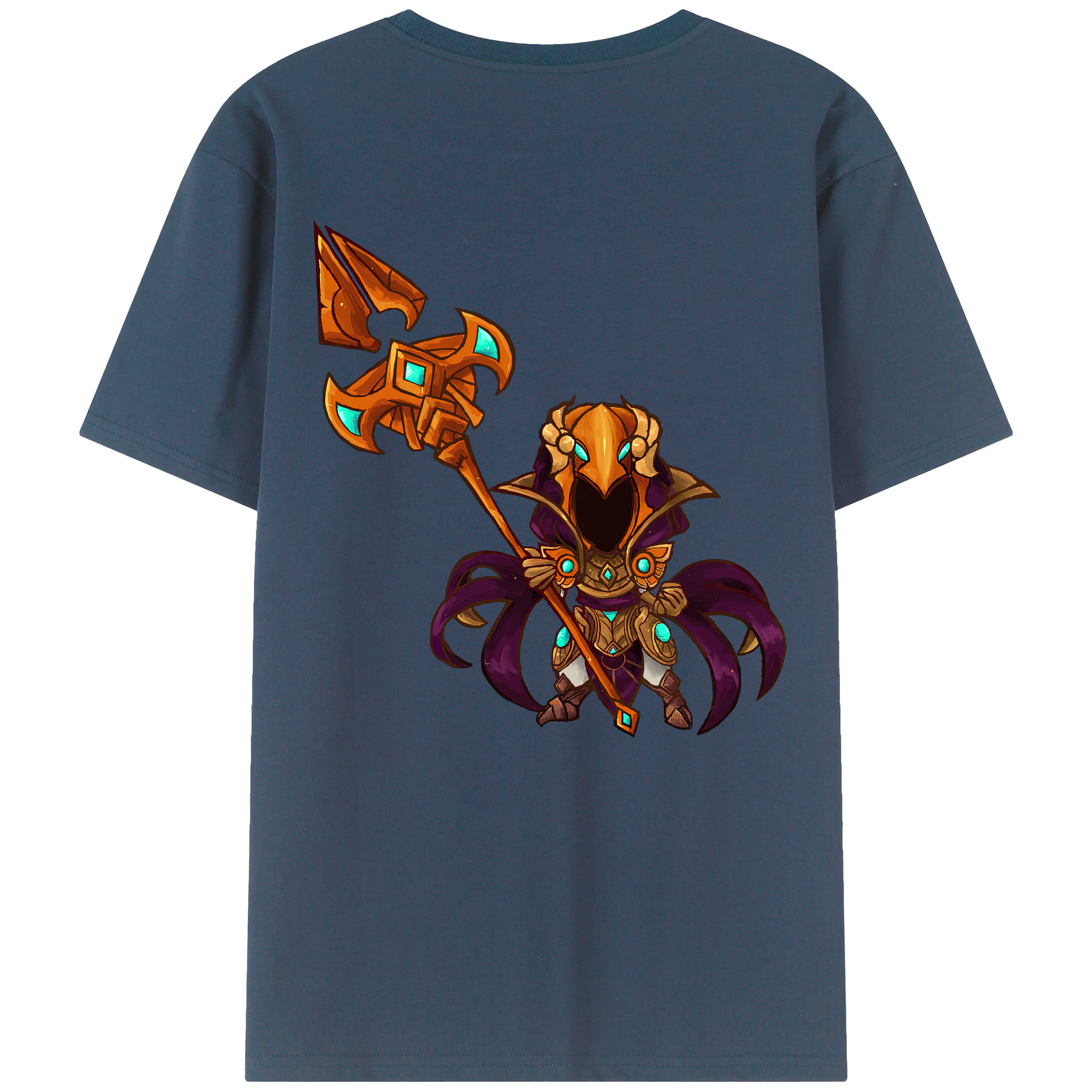 （画像用） リーグ・オブ・レジェンド League of Legends LOL 綿100％ メンズ半袖Tシャツ（バックプリント） 通気性