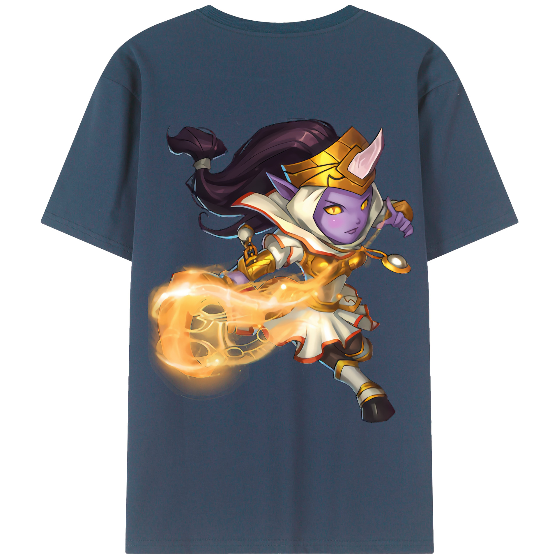 （画像用） リーグ・オブ・レジェンド League of Legends LOL 綿100％ メンズ半袖Tシャツ（バックプリント） 通気性