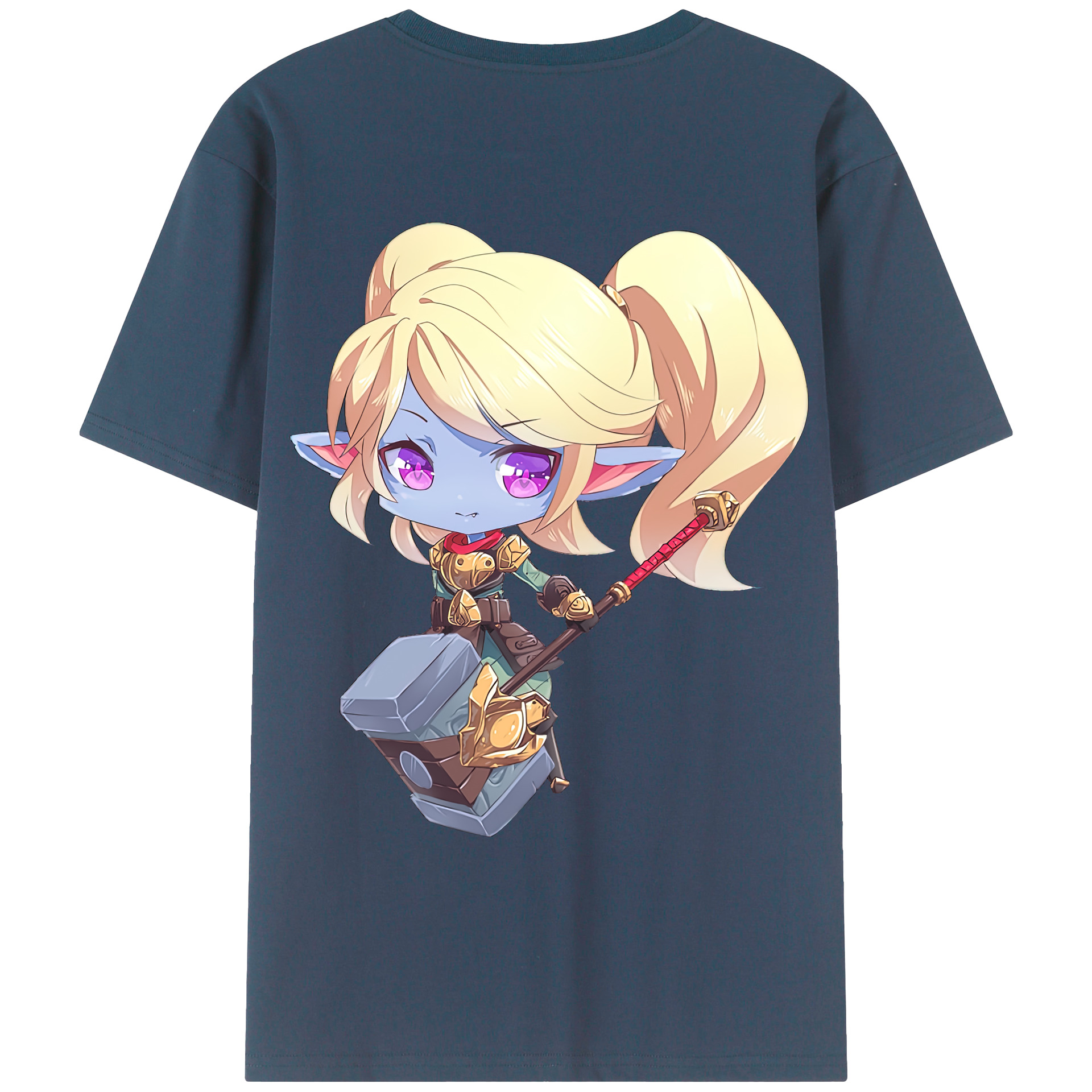（画像用） リーグ・オブ・レジェンド League of Legends LOL 綿100％ メンズ半袖Tシャツ（バックプリント） 通気性
