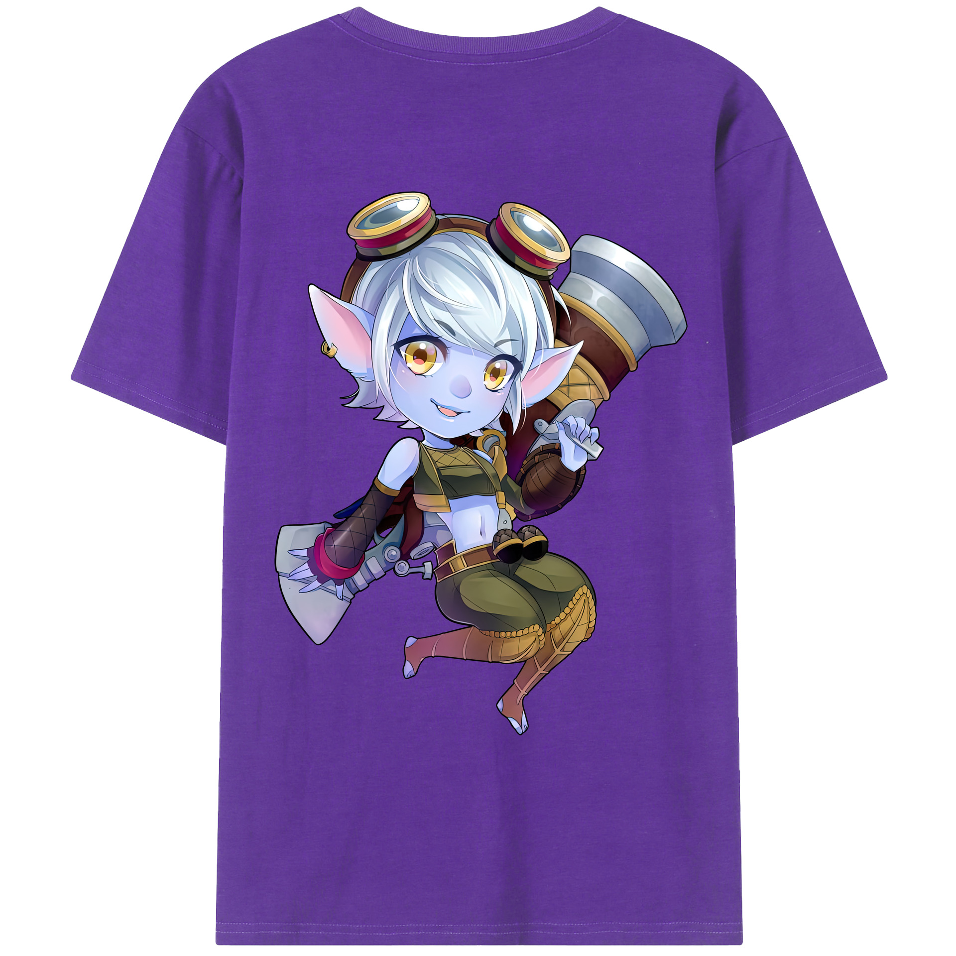（画像用） リーグ・オブ・レジェンド League of Legends LOL 綿100％ メンズ半袖Tシャツ（バックプリント） 通気性