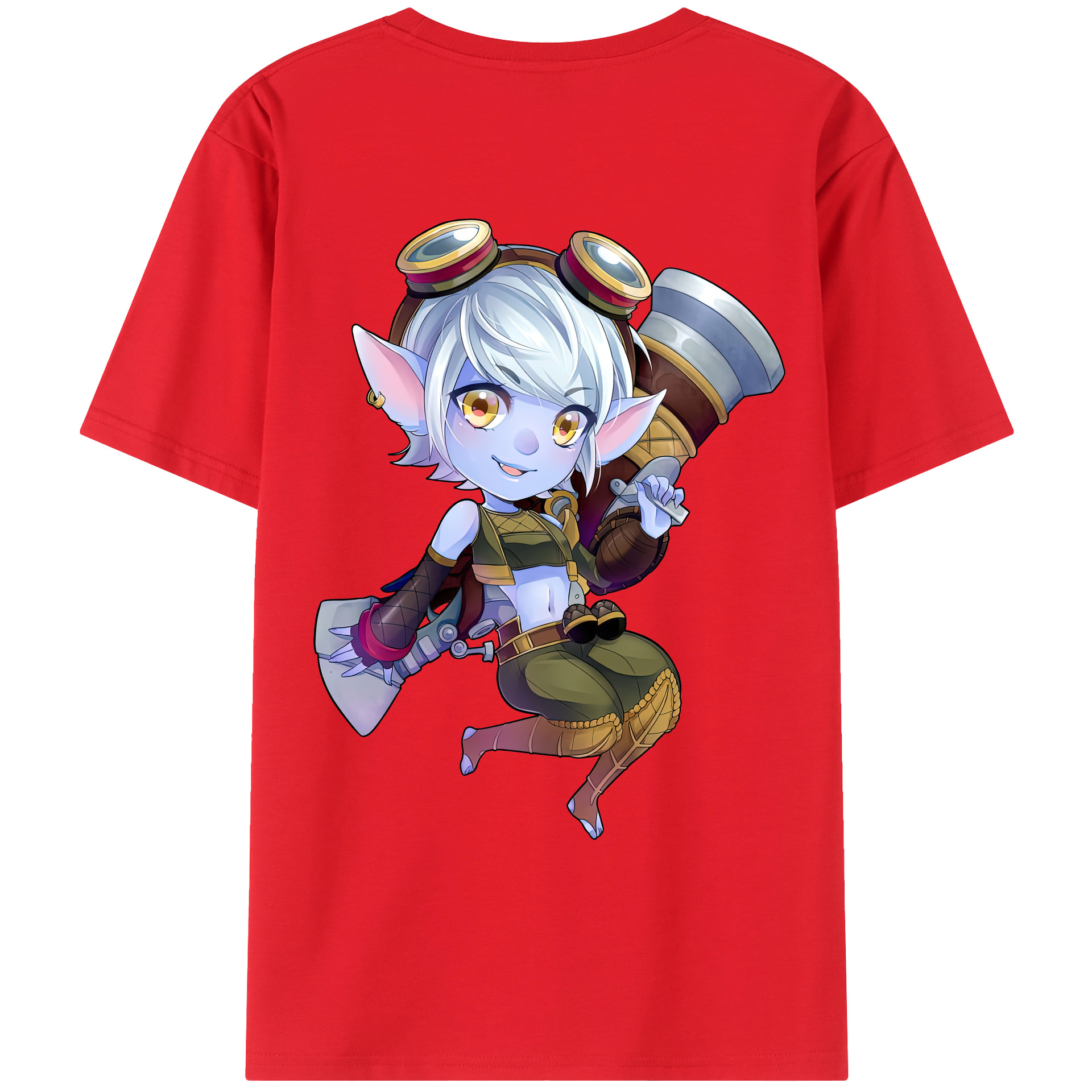 （画像用） リーグ・オブ・レジェンド League of Legends LOL 綿100％ メンズ半袖Tシャツ（バックプリント） 通気性