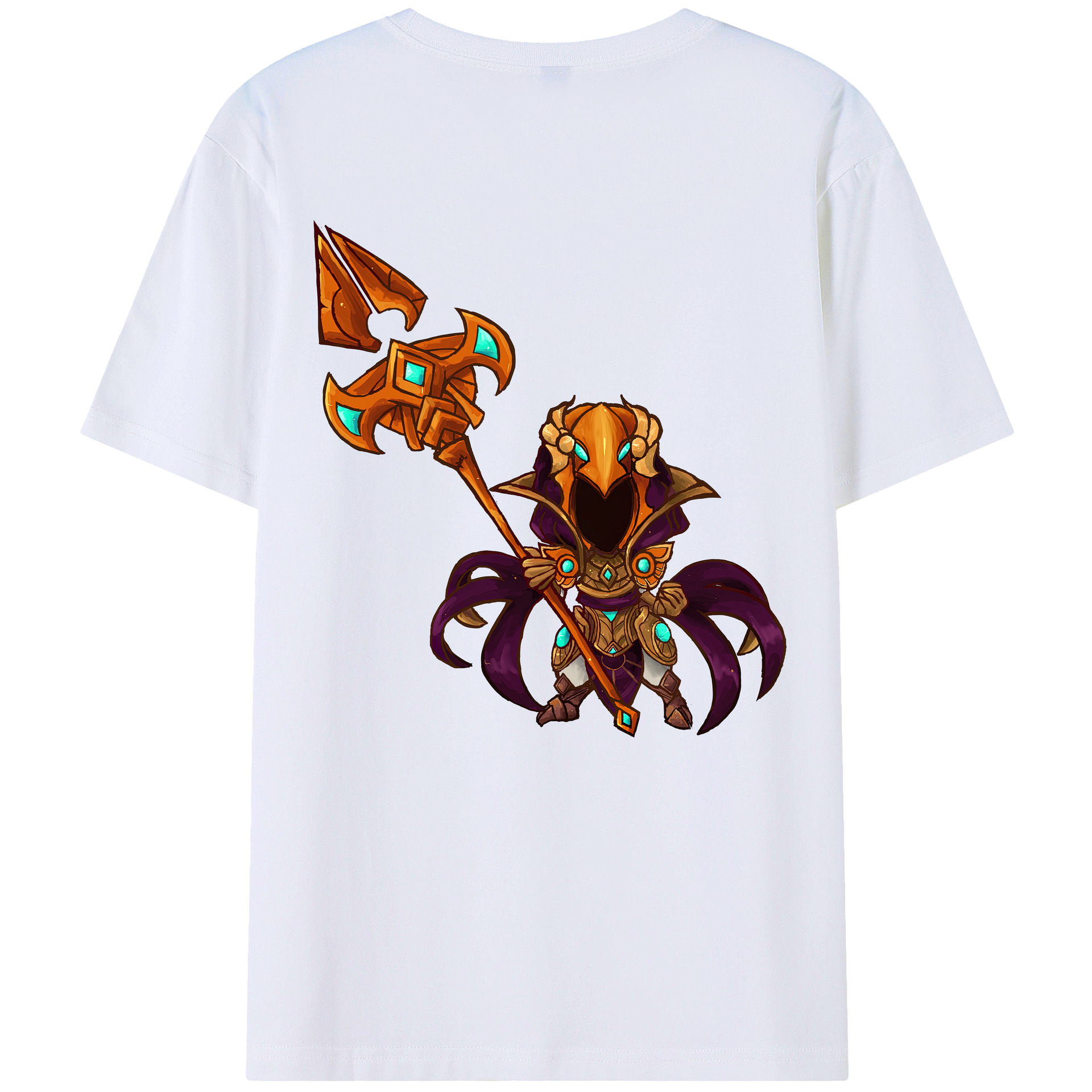 （画像用） リーグ・オブ・レジェンド League of Legends LOL 綿100％ メンズ半袖Tシャツ（バックプリント） 通気性