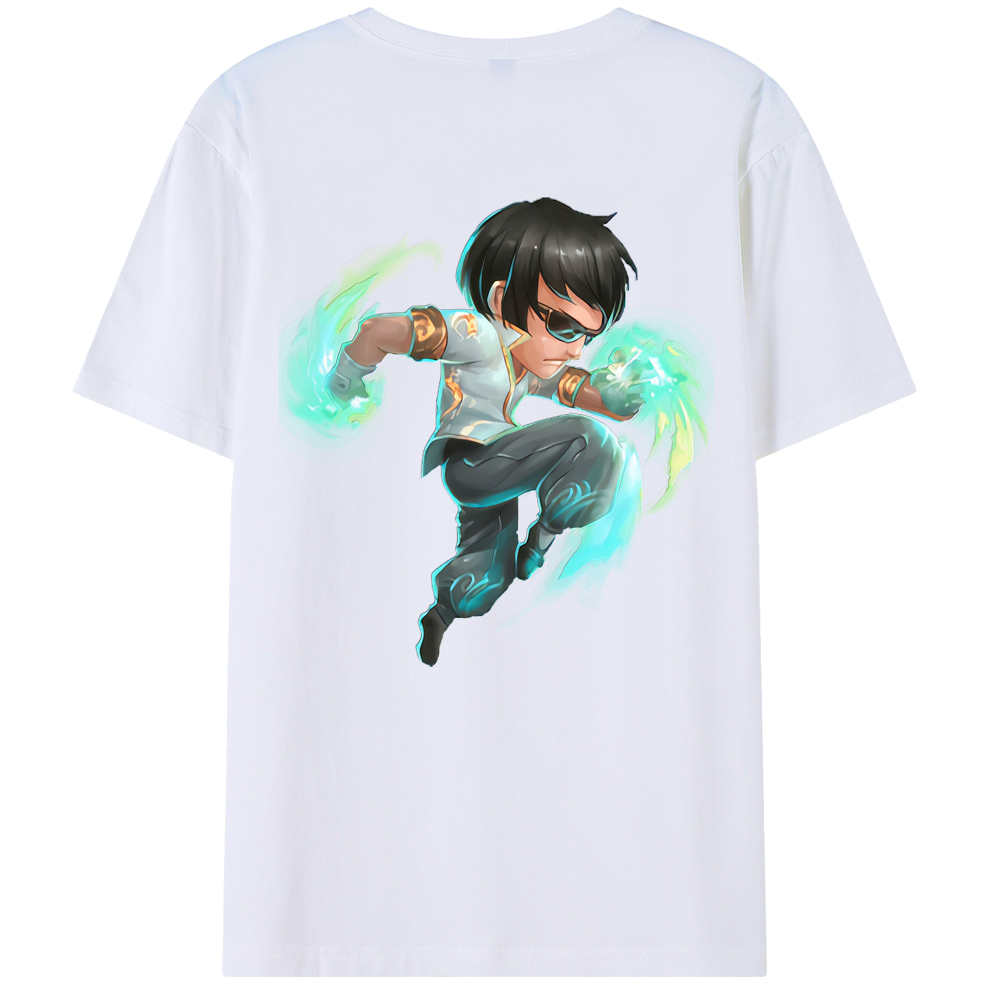 （画像用） リーグ・オブ・レジェンド League of Legends LOL 綿100％ メンズ半袖Tシャツ（バックプリント） 通気性