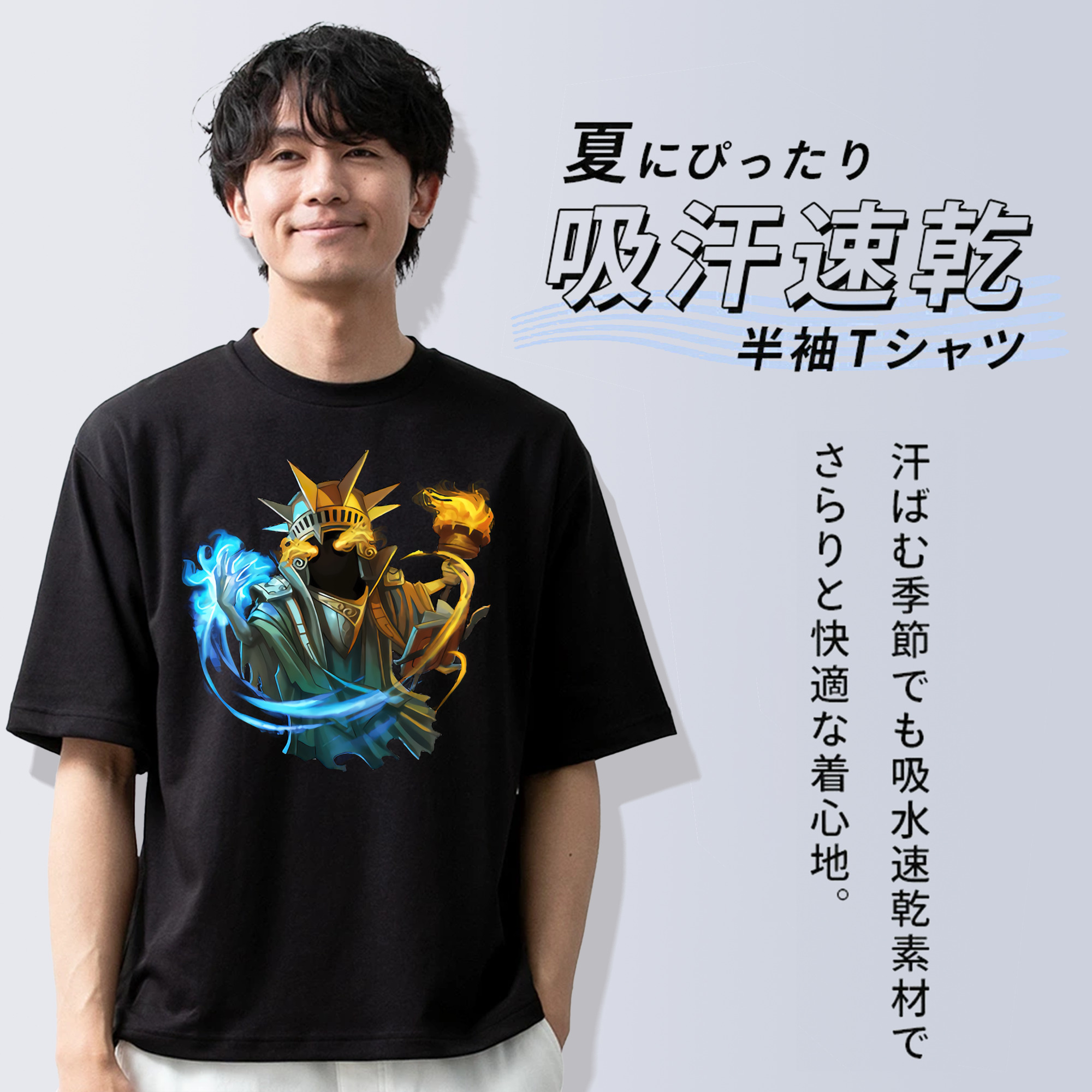 リーグ・オブ・レジェンド League of Legends LOL 綿100％ メンズ半袖Tシャツ｜肌触りやわらか＆通気性