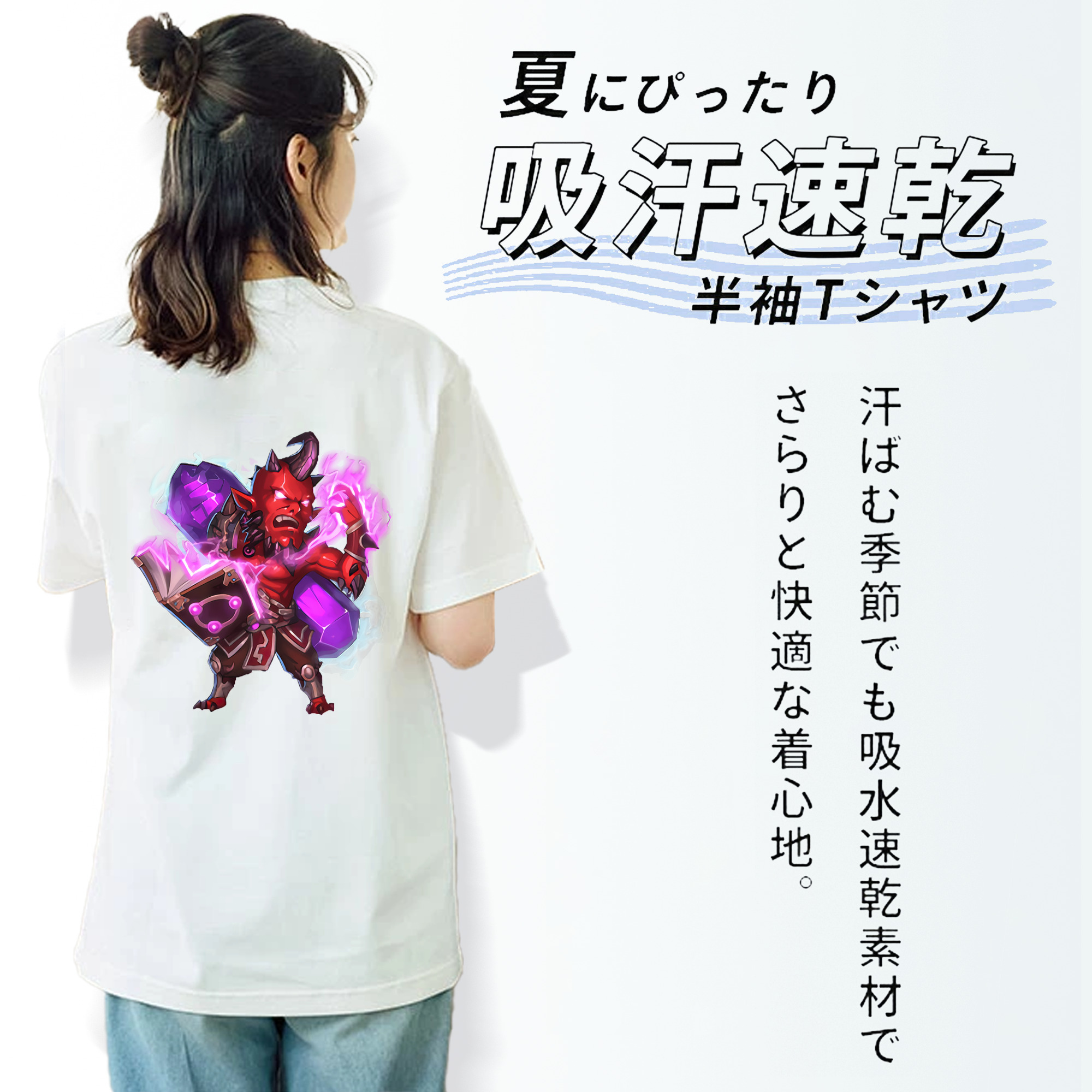 リーグ・オブ・レジェンド League of Legends LOL レディース半袖Tシャツ(バックプリント)