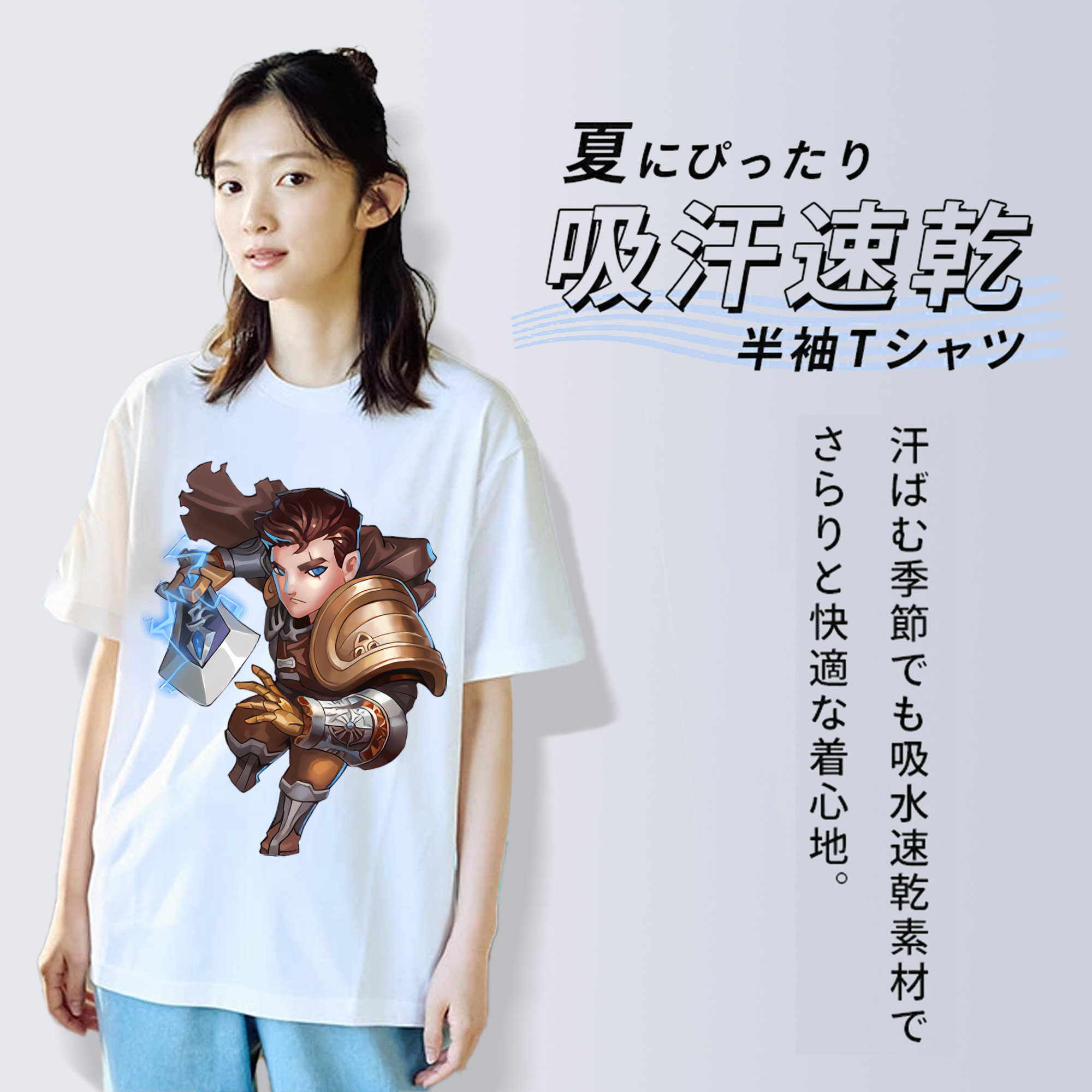 リーグ・オブ・レジェンド League of Legends LOL レディースカジュアルプリントTシャツ（綿100％）