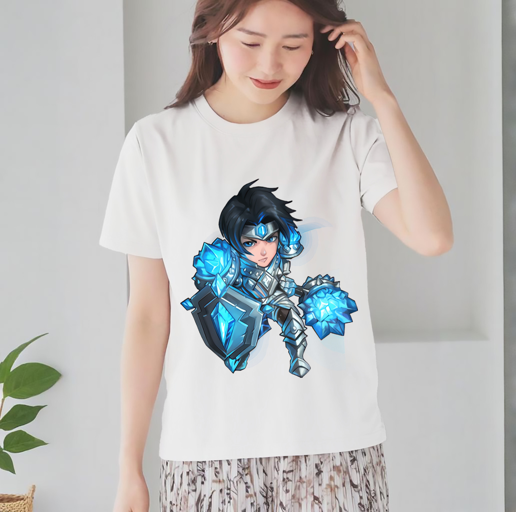リーグ・オブ・レジェンド League of Legends LOL レディースカジュアルプリントTシャツ（綿100％）