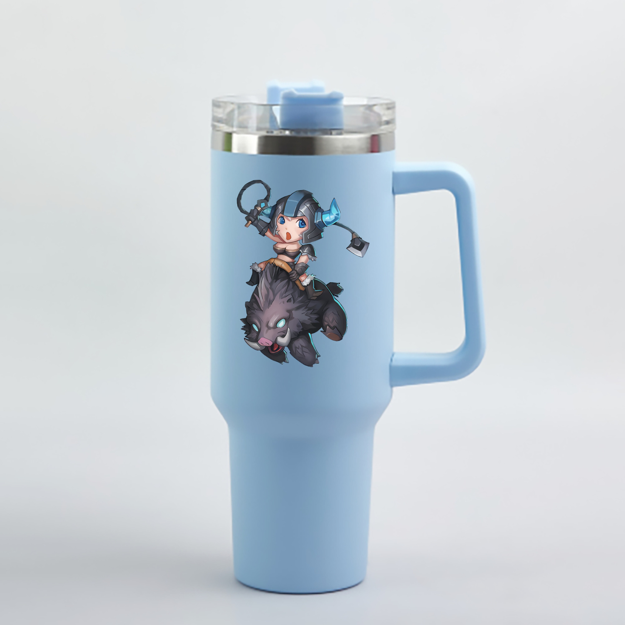（画像用） リーグ・オブ・レジェンド League of Legends LOL 1200mL車用タンブラー - クリスタルステッカー（プラスチックストロー付き）