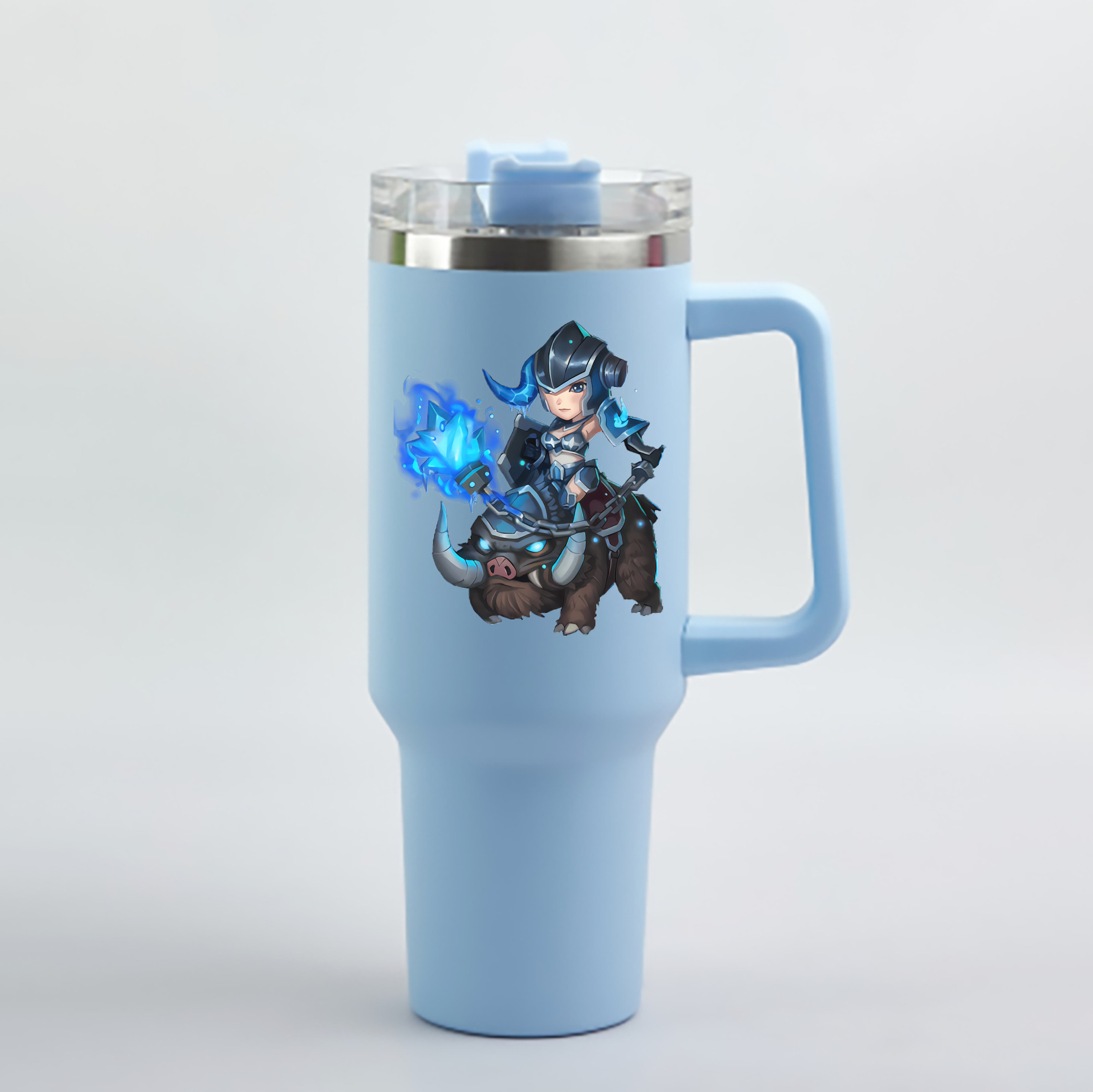 （画像用） リーグ・オブ・レジェンド League of Legends LOL 1200mL車用タンブラー - クリスタルステッカー（プラスチックストロー付き）