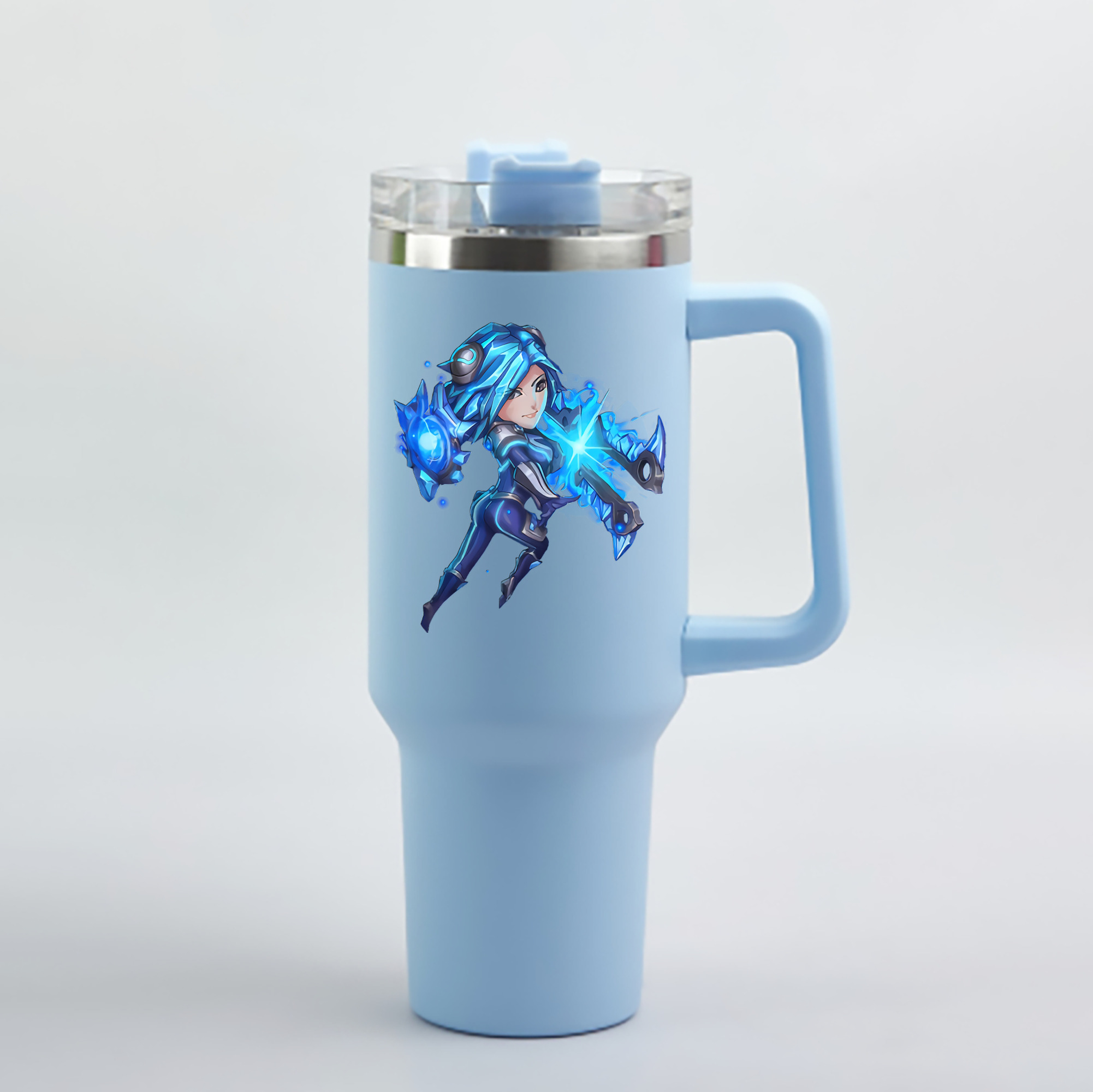 （画像用） リーグ・オブ・レジェンド League of Legends LOL 1200mL車用タンブラー - クリスタルステッカー（プラスチックストロー付き）