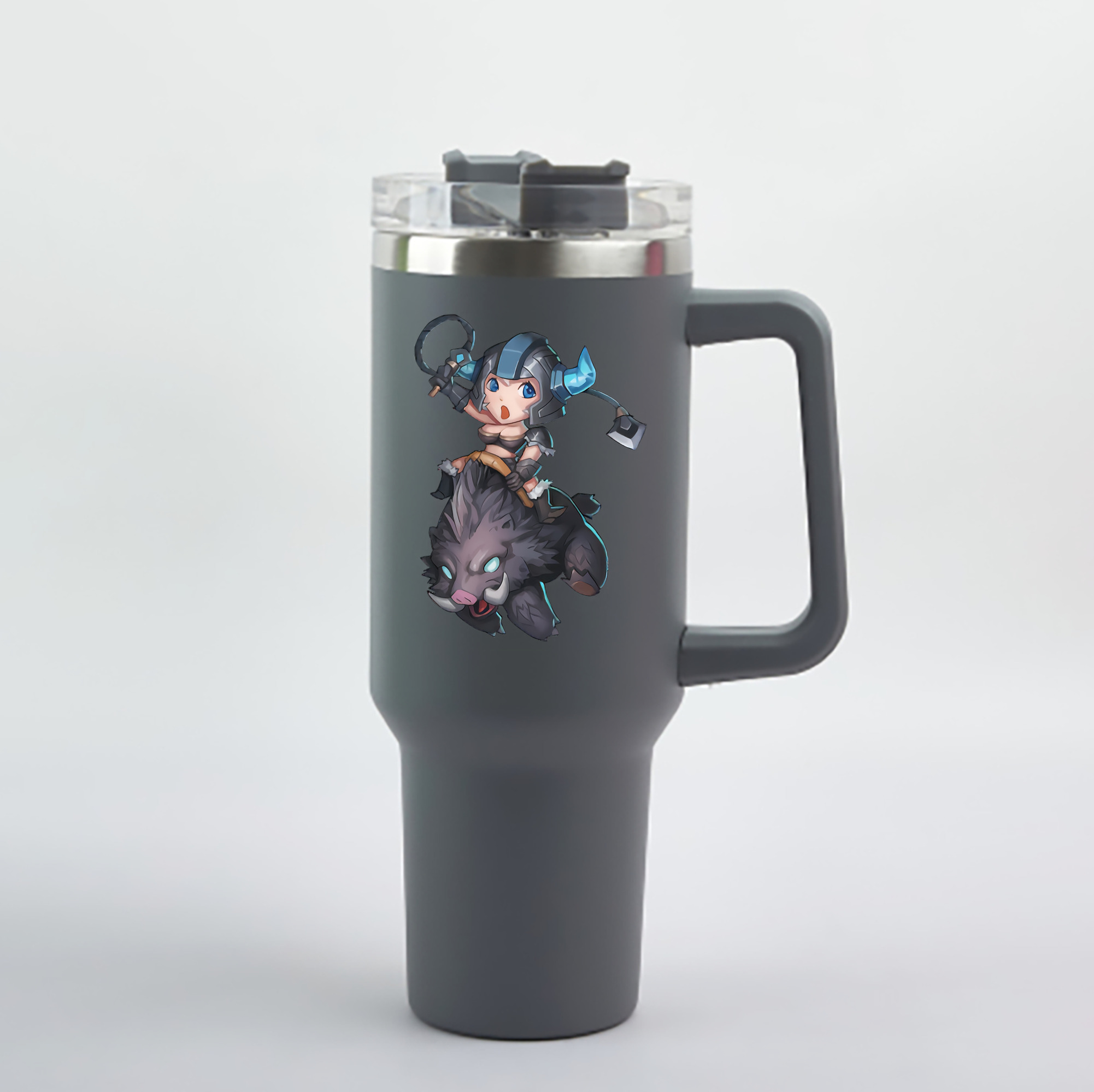 （画像用） リーグ・オブ・レジェンド League of Legends LOL 1200mL車用タンブラー - クリスタルステッカー（プラスチックストロー付き）