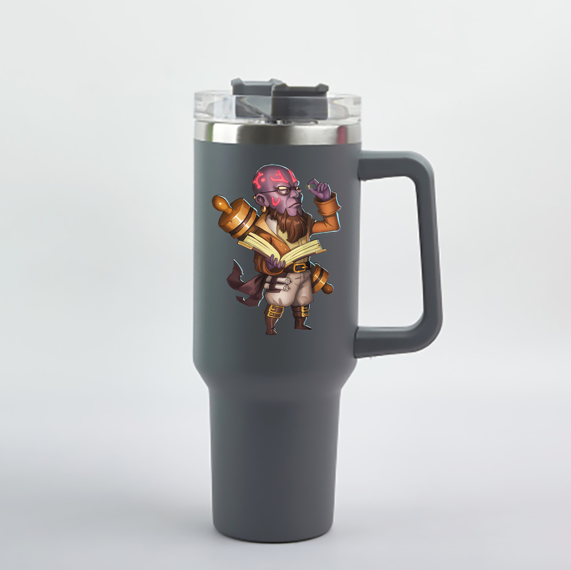 （画像用） リーグ・オブ・レジェンド League of Legends LOL 1200mL車用タンブラー - クリスタルステッカー（プラスチックストロー付き）