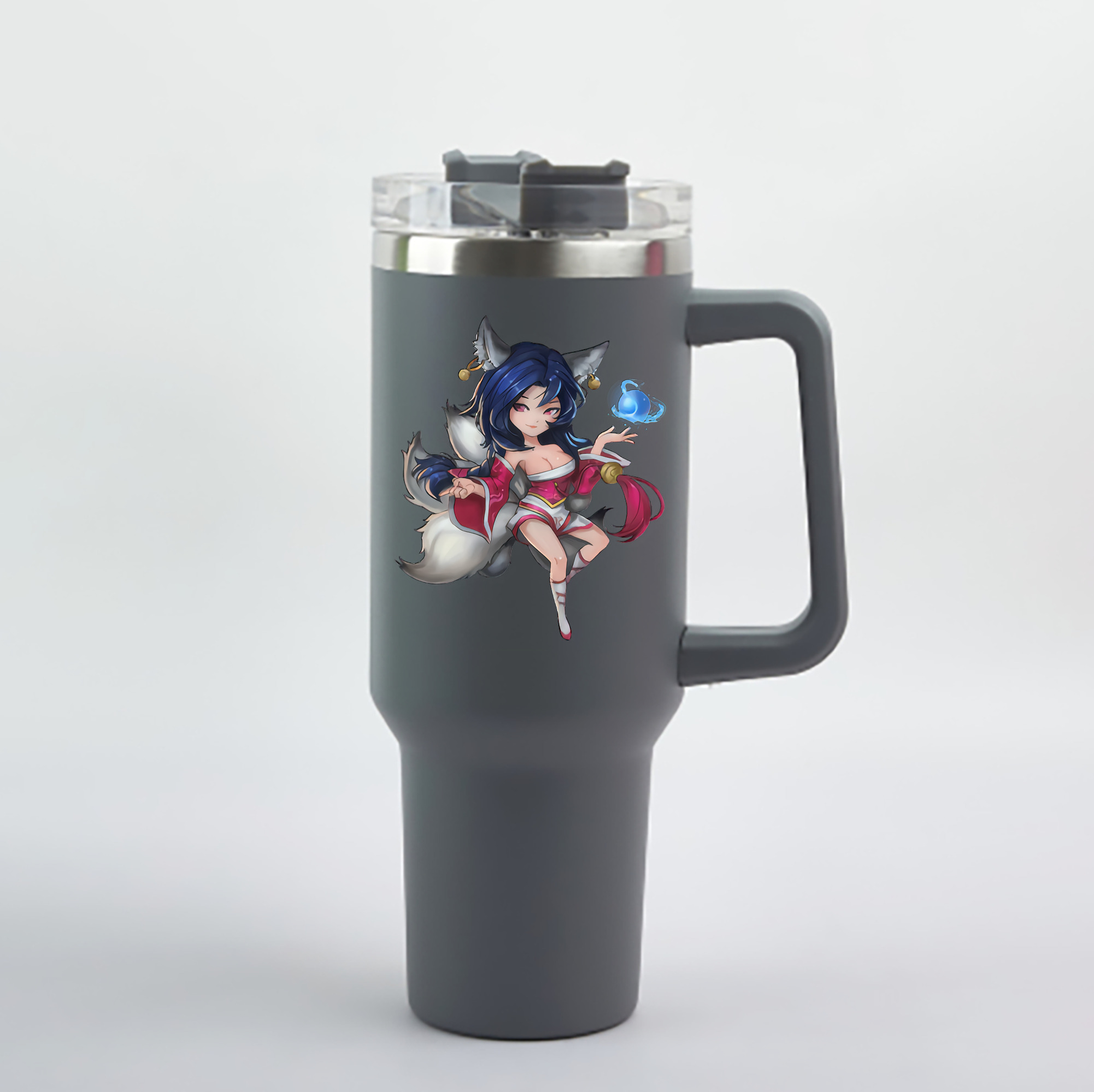 （画像用） リーグ・オブ・レジェンド League of Legends LOL 1200mL車用タンブラー - クリスタルステッカー（プラスチックストロー付き）