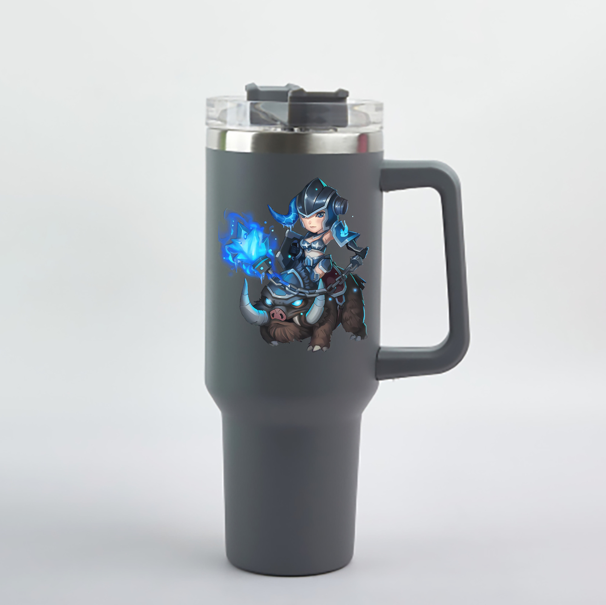 （画像用） リーグ・オブ・レジェンド League of Legends LOL 1200mL車用タンブラー - クリスタルステッカー（プラスチックストロー付き）