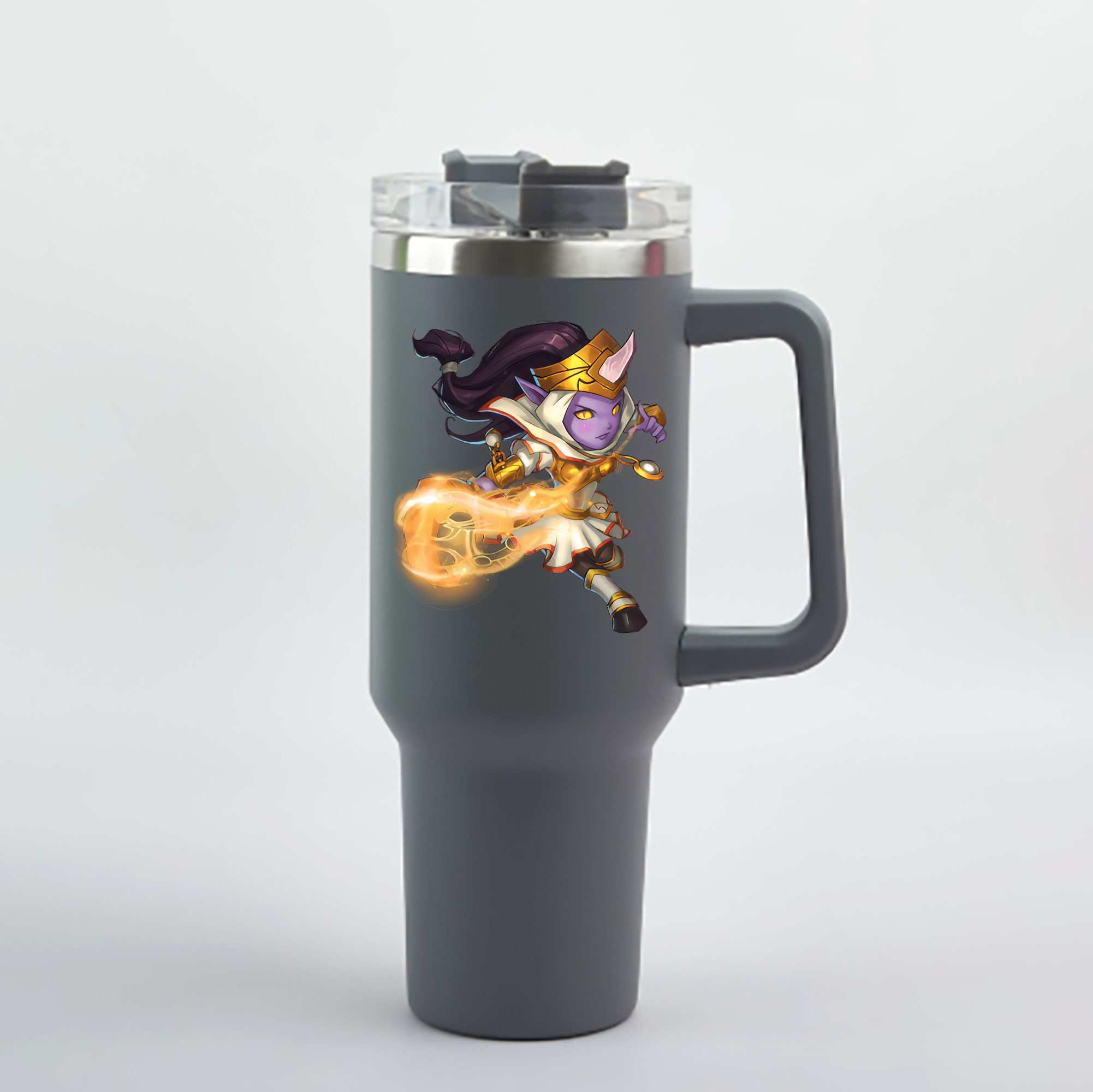 （画像用） リーグ・オブ・レジェンド League of Legends LOL 1200mL車用タンブラー - クリスタルステッカー（プラスチックストロー付き）