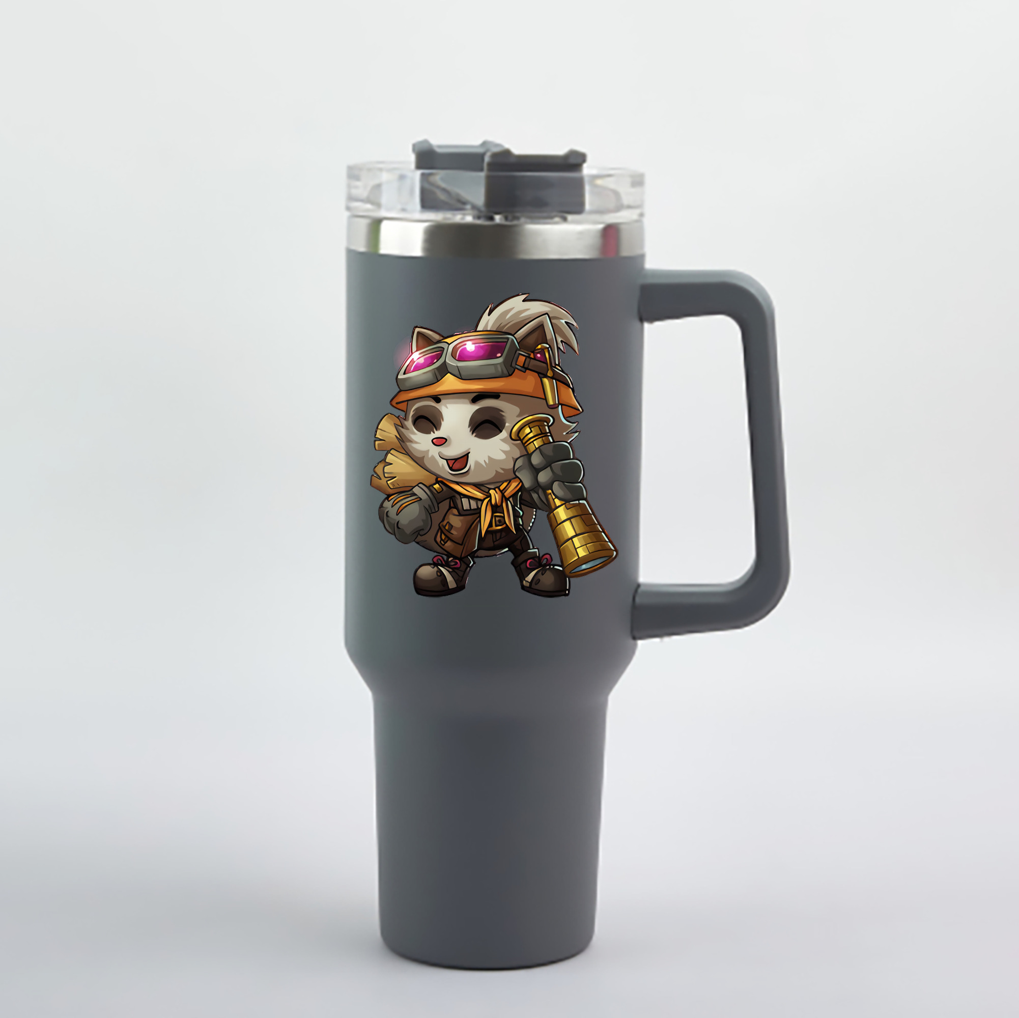 （画像用） リーグ・オブ・レジェンド League of Legends LOL 1200mL車用タンブラー - クリスタルステッカー（プラスチックストロー付き）