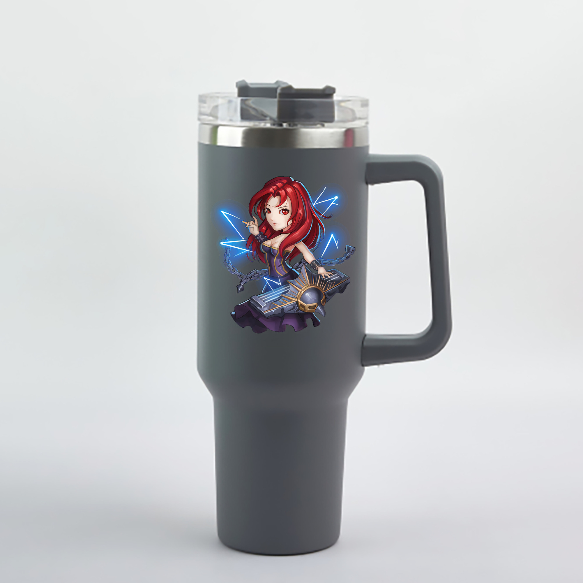 （画像用） リーグ・オブ・レジェンド League of Legends LOL 1200mL車用タンブラー - クリスタルステッカー（プラスチックストロー付き）