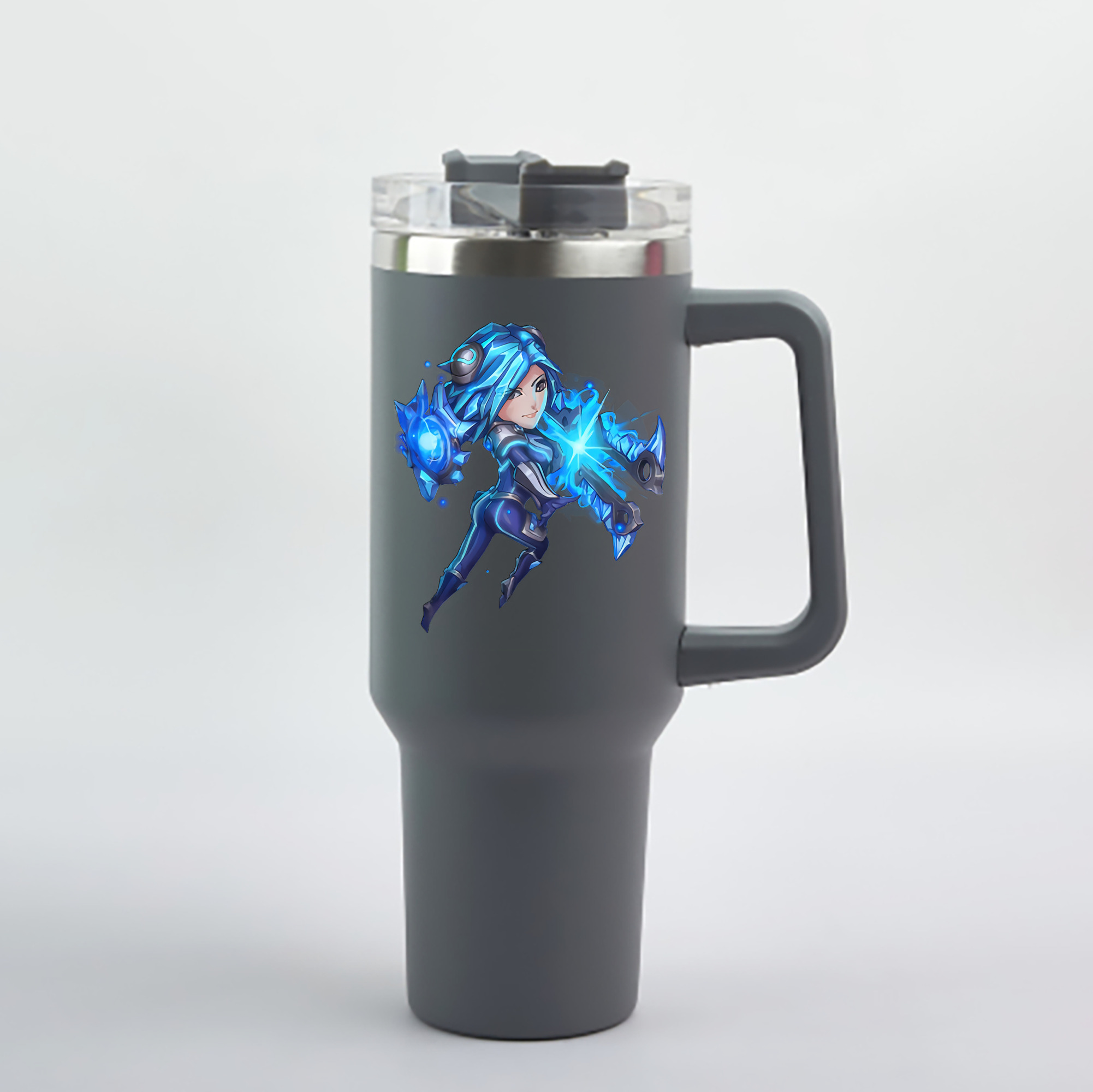 （画像用） リーグ・オブ・レジェンド League of Legends LOL 1200mL車用タンブラー - クリスタルステッカー（プラスチックストロー付き）
