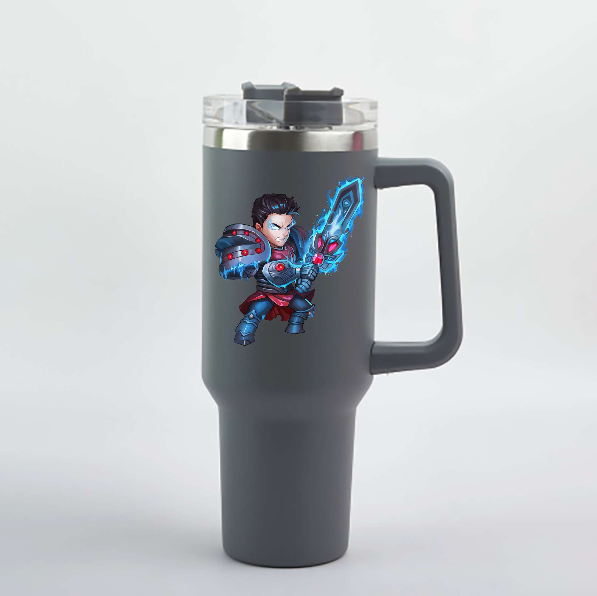 （画像用） リーグ・オブ・レジェンド League of Legends LOL 1200mL車用タンブラー - クリスタルステッカー（プラスチックストロー付き）