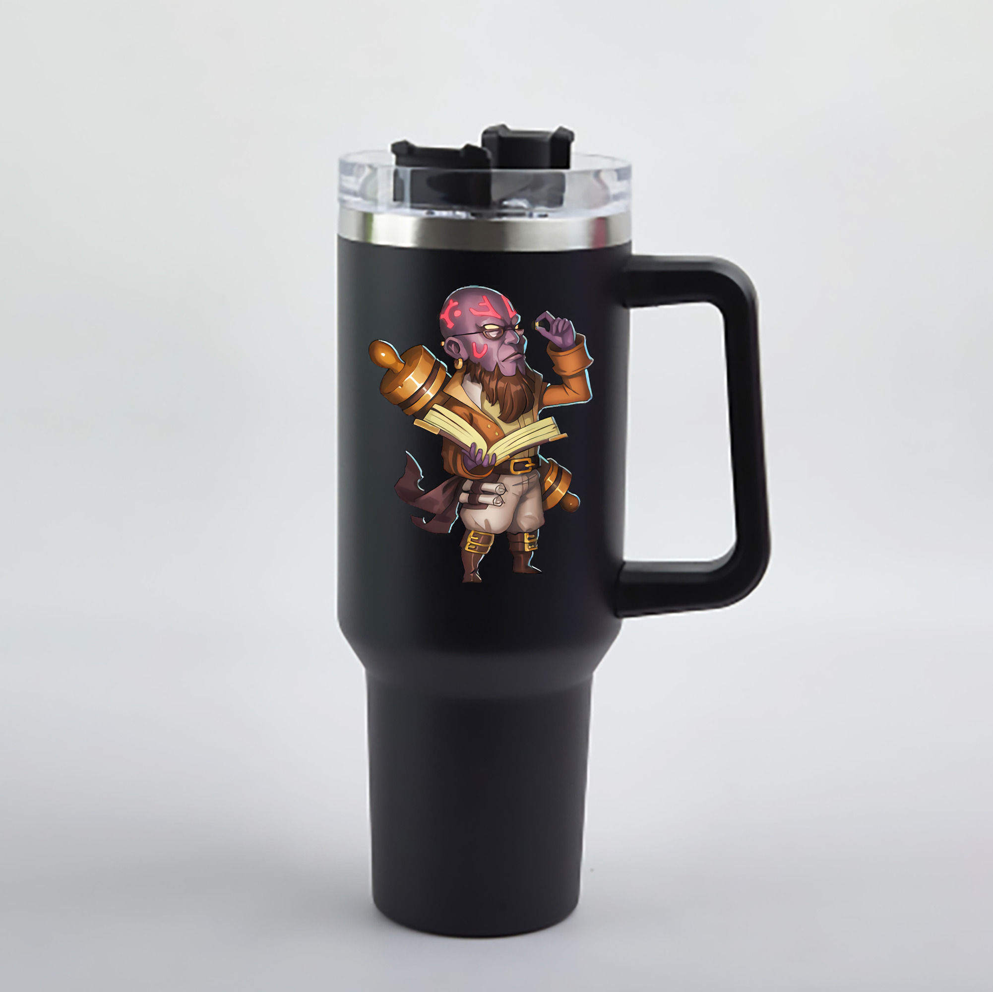 （画像用） リーグ・オブ・レジェンド League of Legends LOL 1200mL車用タンブラー - クリスタルステッカー（プラスチックストロー付き）