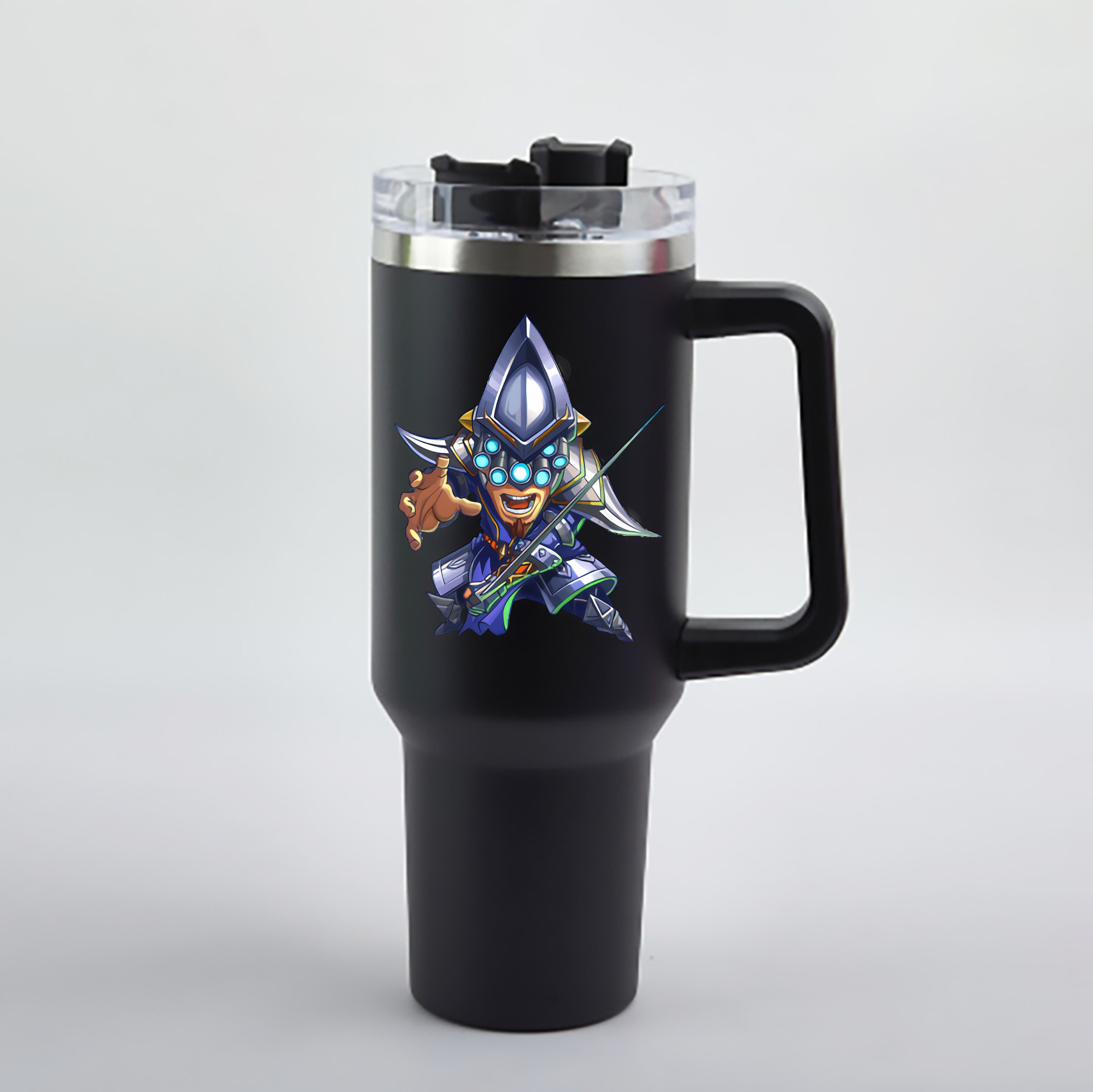 （画像用） リーグ・オブ・レジェンド League of Legends LOL 1200mL車用タンブラー - クリスタルステッカー（プラスチックストロー付き）