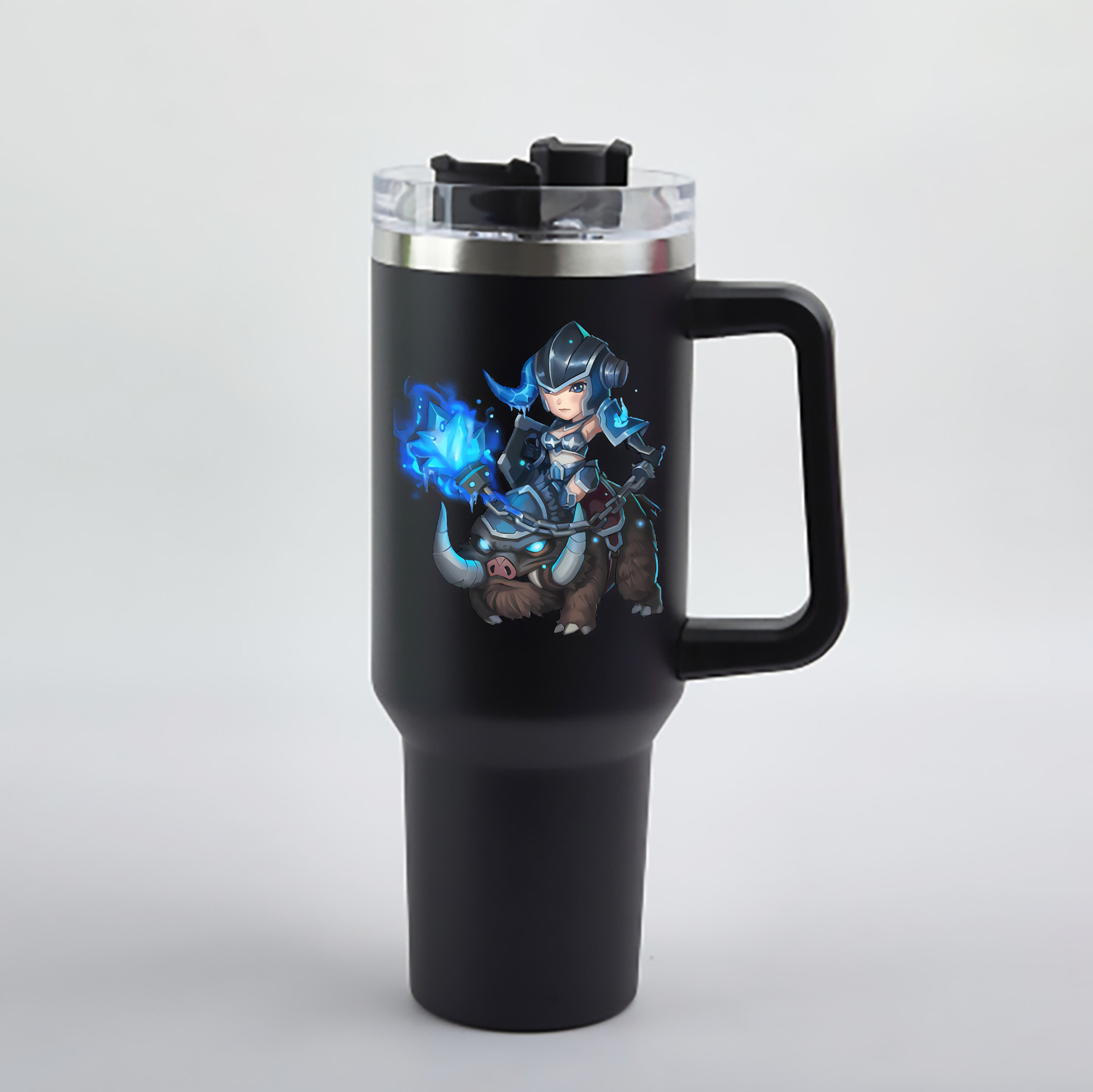（画像用） リーグ・オブ・レジェンド League of Legends LOL 1200mL車用タンブラー - クリスタルステッカー（プラスチックストロー付き）