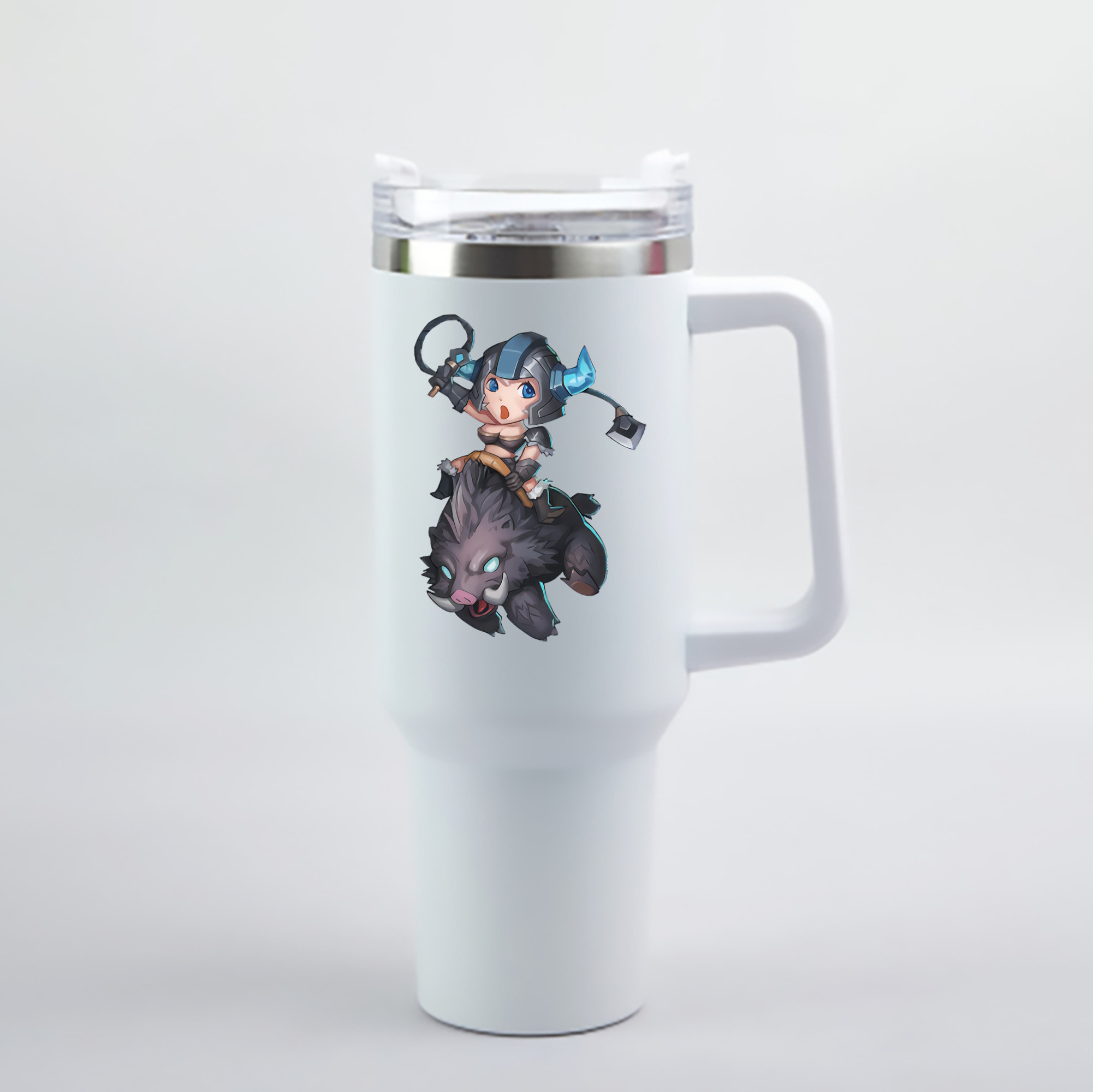 （画像用） リーグ・オブ・レジェンド League of Legends LOL 1200mL車用タンブラー - クリスタルステッカー（プラスチックストロー付き）