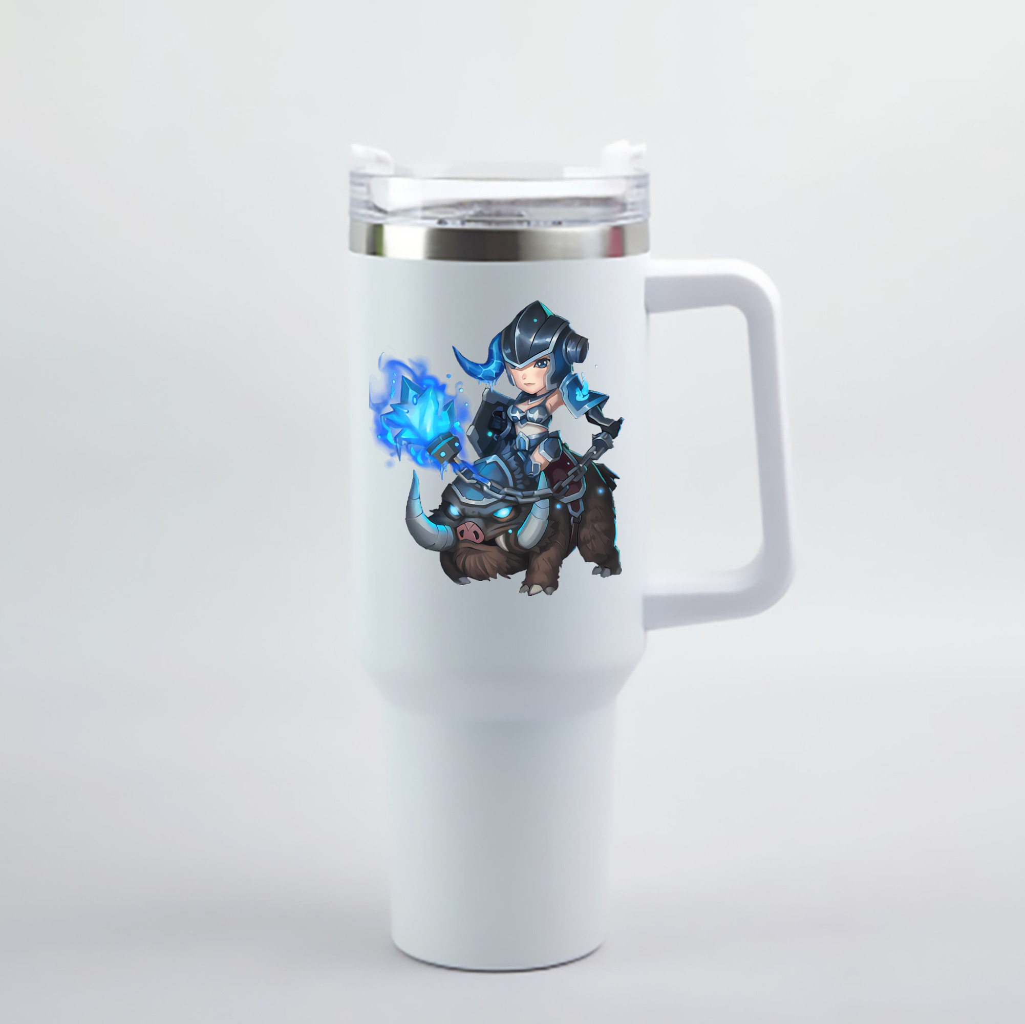（画像用） リーグ・オブ・レジェンド League of Legends LOL 1200mL車用タンブラー - クリスタルステッカー（プラスチックストロー付き）