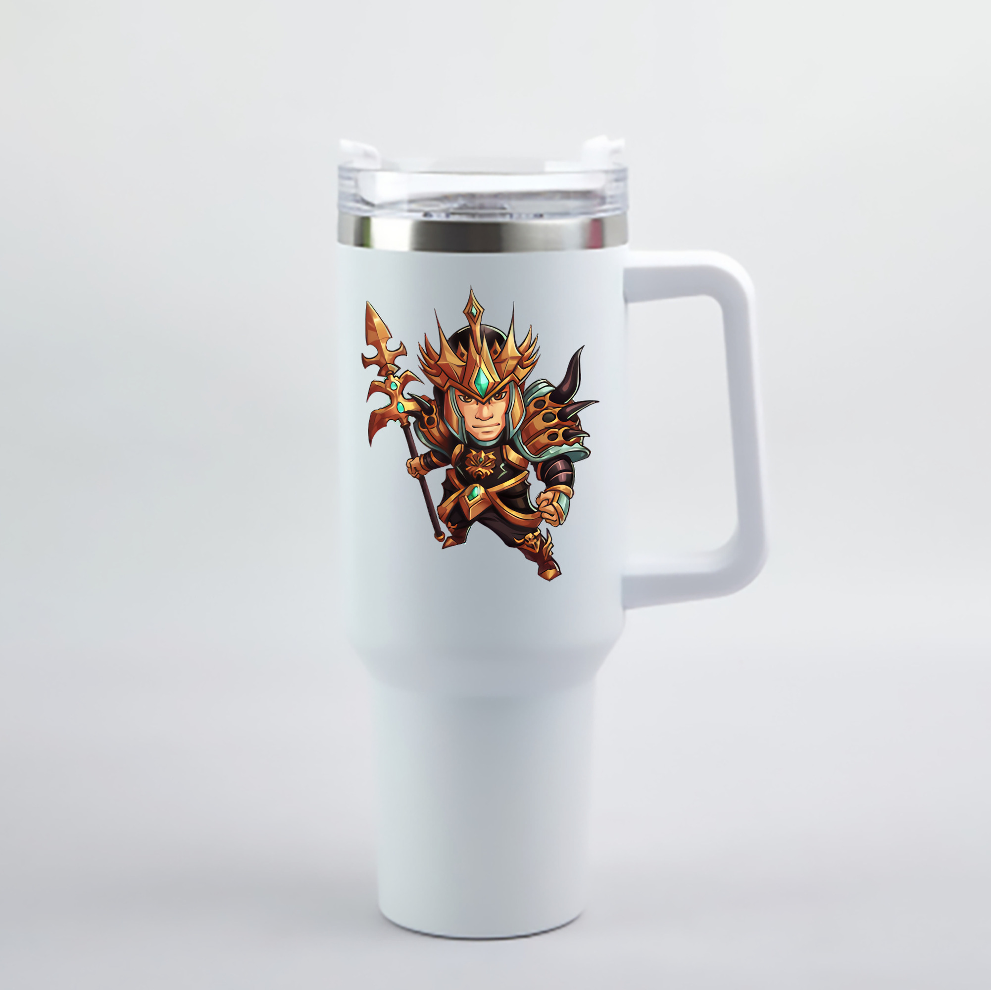 （画像用） リーグ・オブ・レジェンド League of Legends LOL 1200mL車用タンブラー - クリスタルステッカー（プラスチックストロー付き）