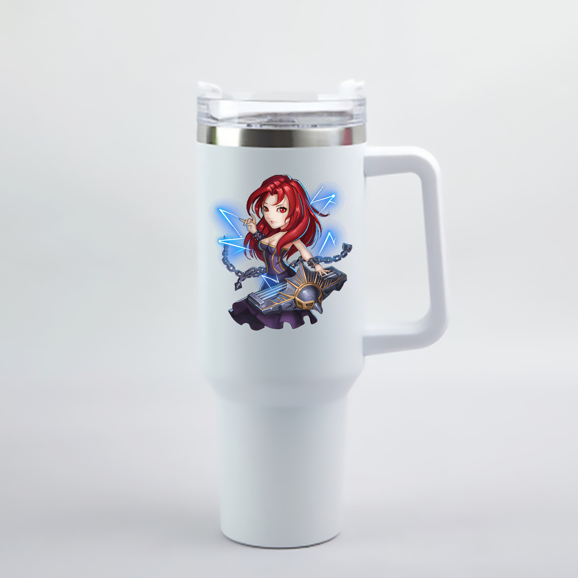 （画像用） リーグ・オブ・レジェンド League of Legends LOL 1200mL車用タンブラー - クリスタルステッカー（プラスチックストロー付き）