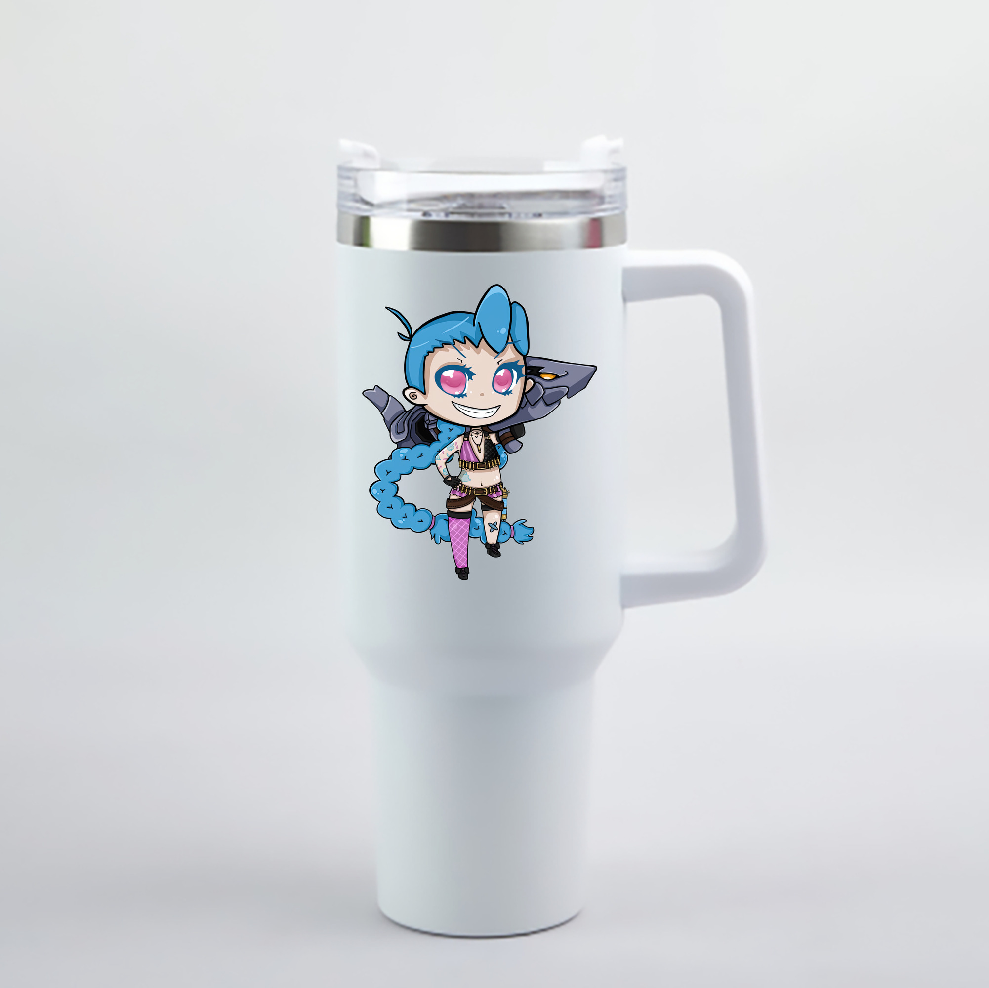リーグ・オブ・レジェンド League of Legends LOL 1200mL車用タンブラー - クリスタルステッカー（プラスチックストロー付き）